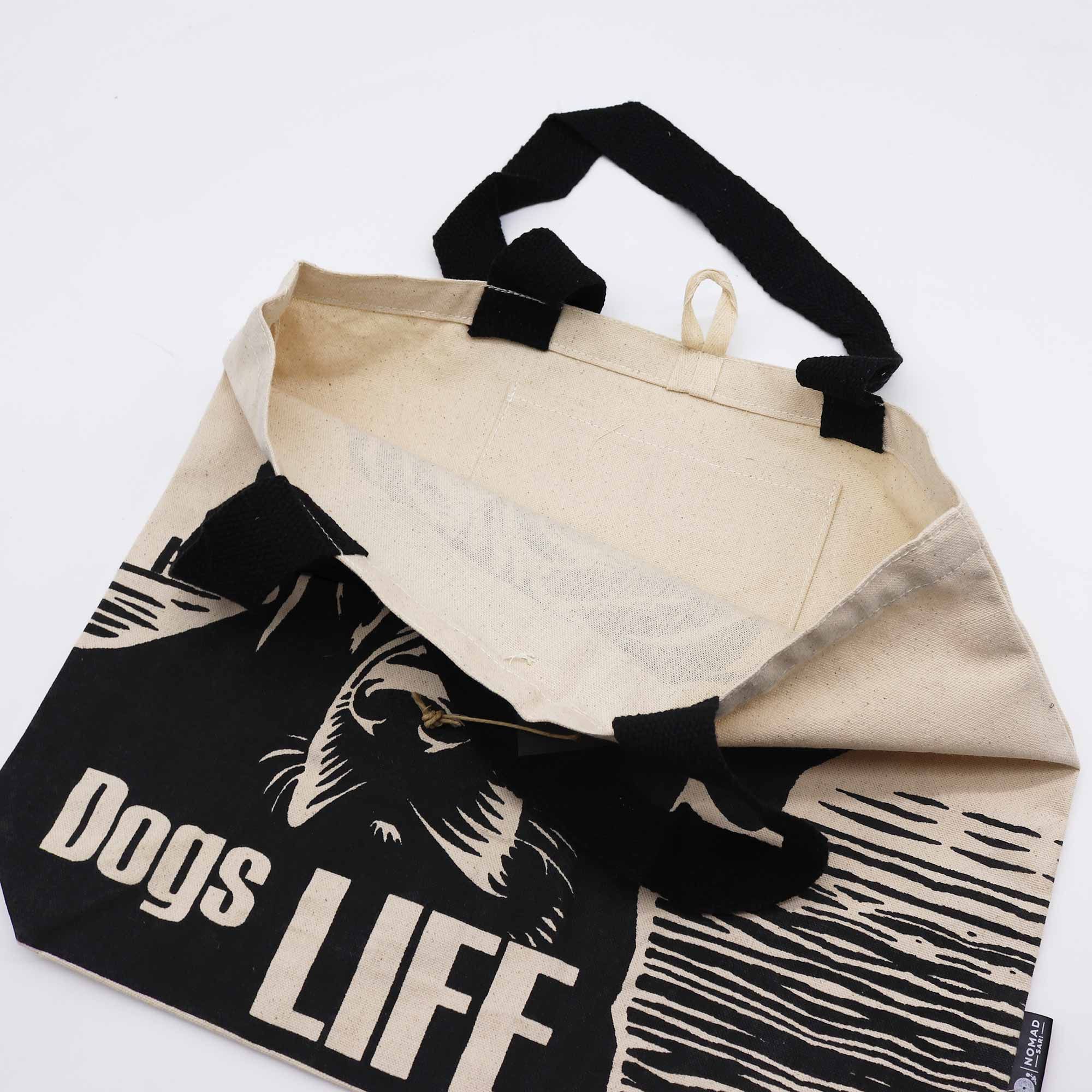 Iconic Classic Tote Bag - It's a Dogs Life - White 10oz - Image 4