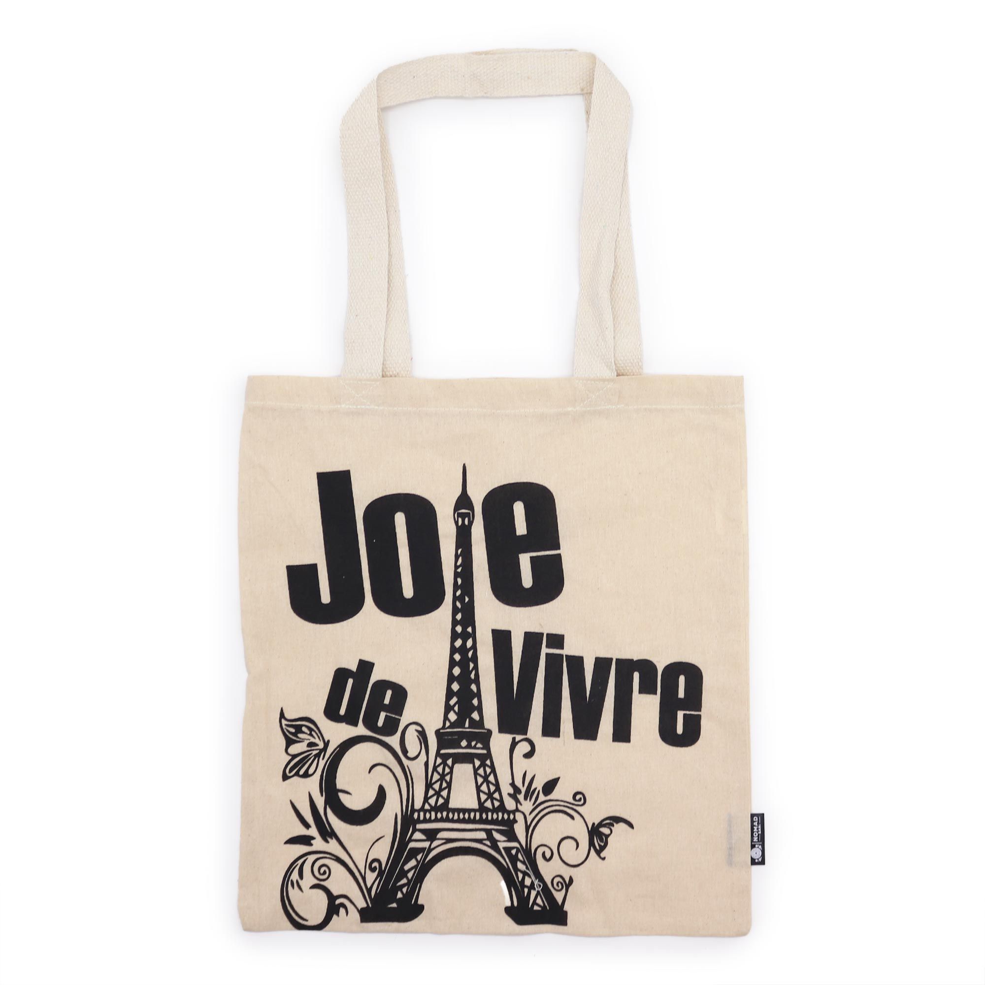 Iconic Basic Tote Bag - Joie de Vivre - Natural 4oz - Image 2