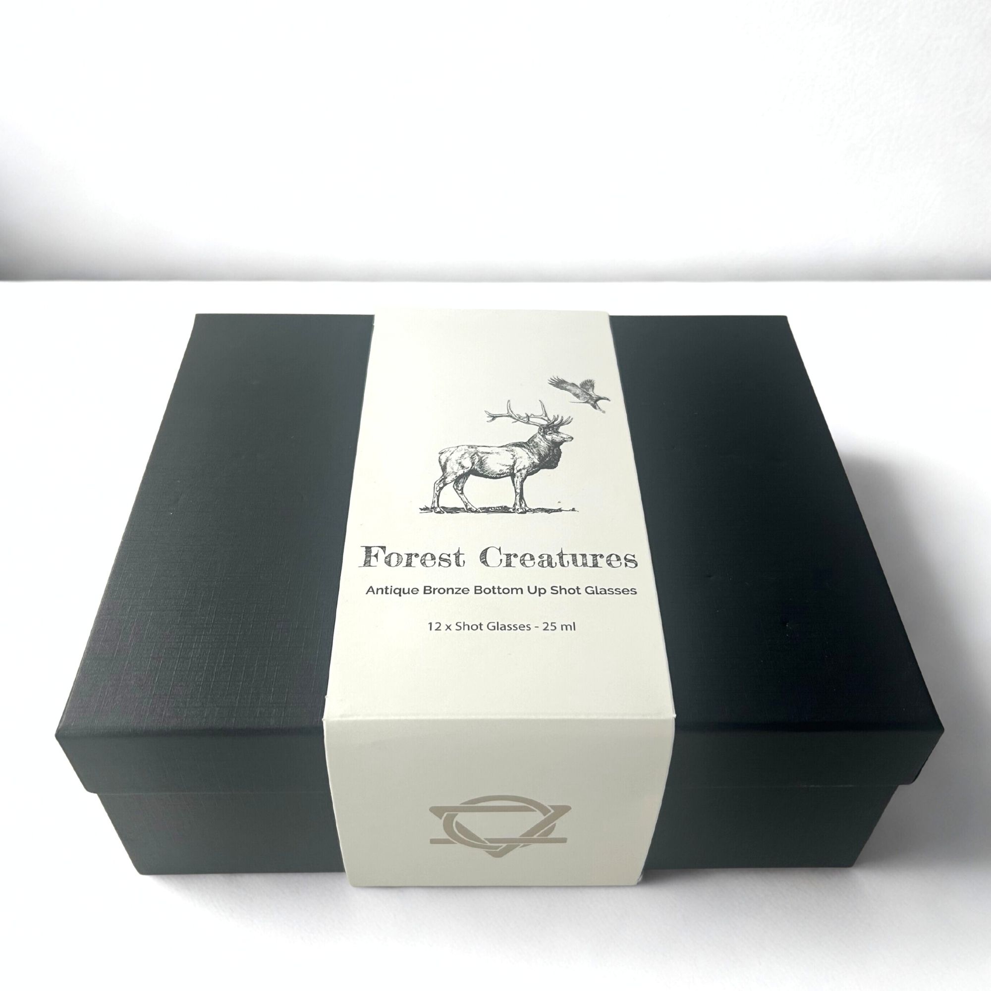 Gift Set of 12 Bottom Up Shot Glasses (25ml) - Forest & Mystical Creatures - Antique Bronze - Image 3