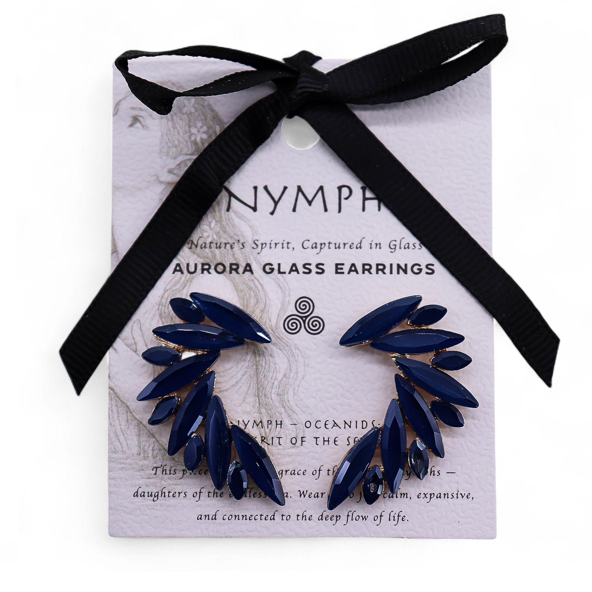 Royal Blue - Vintage Glass - Angel Wings - Earrings - Image 3