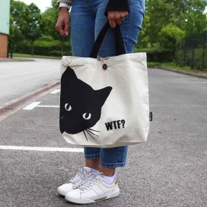 Iconic Classic Tote Bag - Black Cat - Natural 10oz