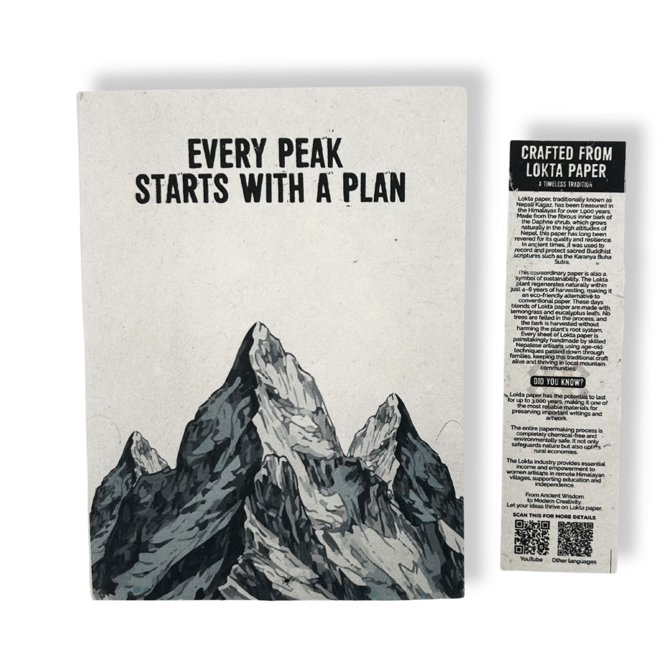 Lrg Lokta Inspiration Notebook (21x15cm) - 45 leafs - Every Peak - inc bookmark - Image 3