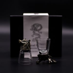 Gift Set of 6 Shot Glasses (50ml) - Wild Forest Creatures - Antique Bronze