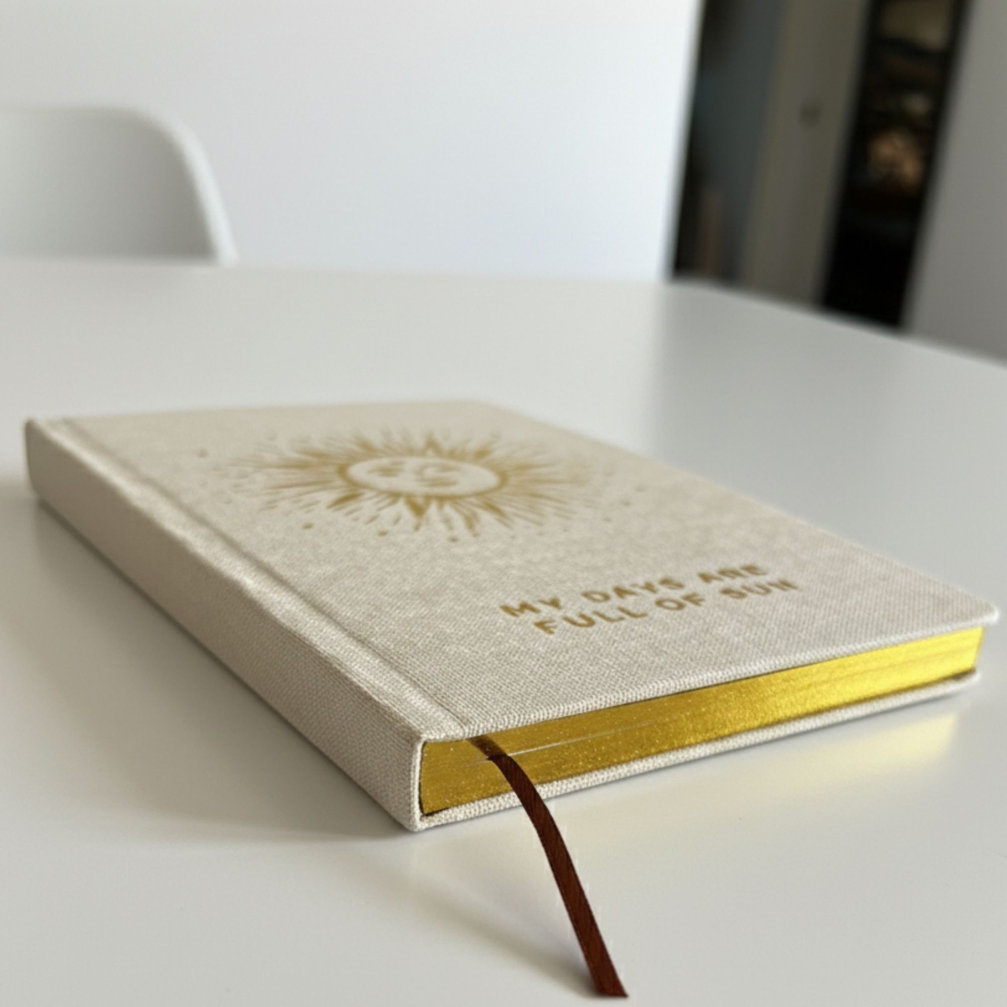 Ivory Gratitude Journal with Gold Lining - 120 pages - My Days are Full of Sun - Image 4