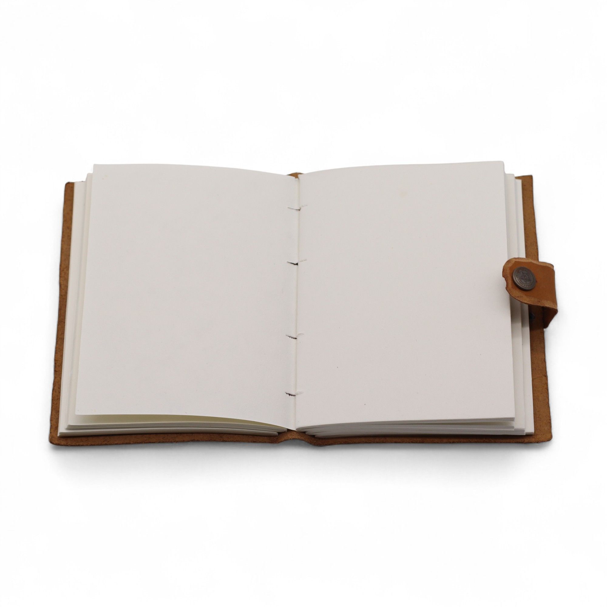 Leather Embossed Notebook – Tan Floral Pattern – 17.8×12.7 cm