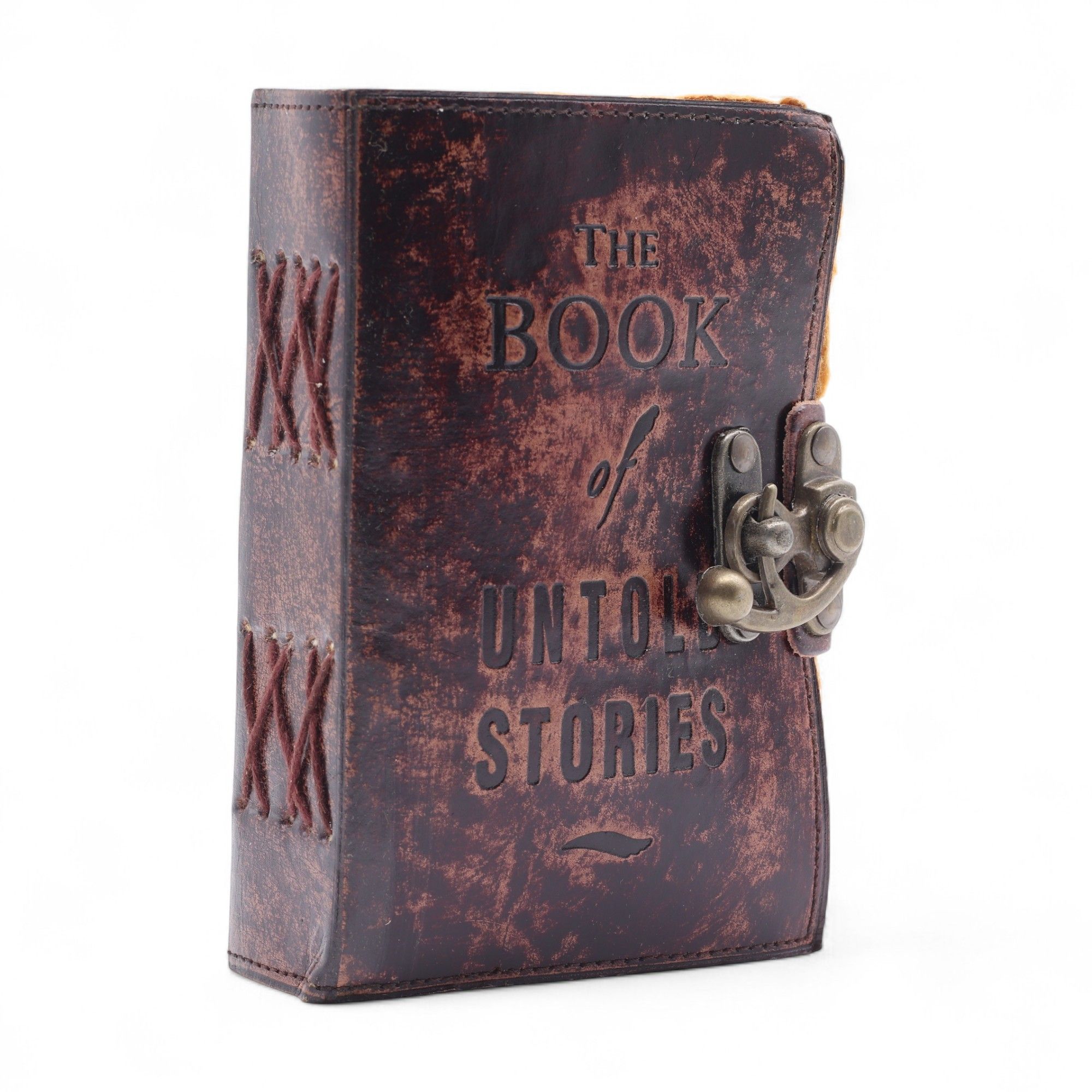 Fat Deckled Leather Notebook – The Book of Untold Stories – 15x10 cm - Image 3