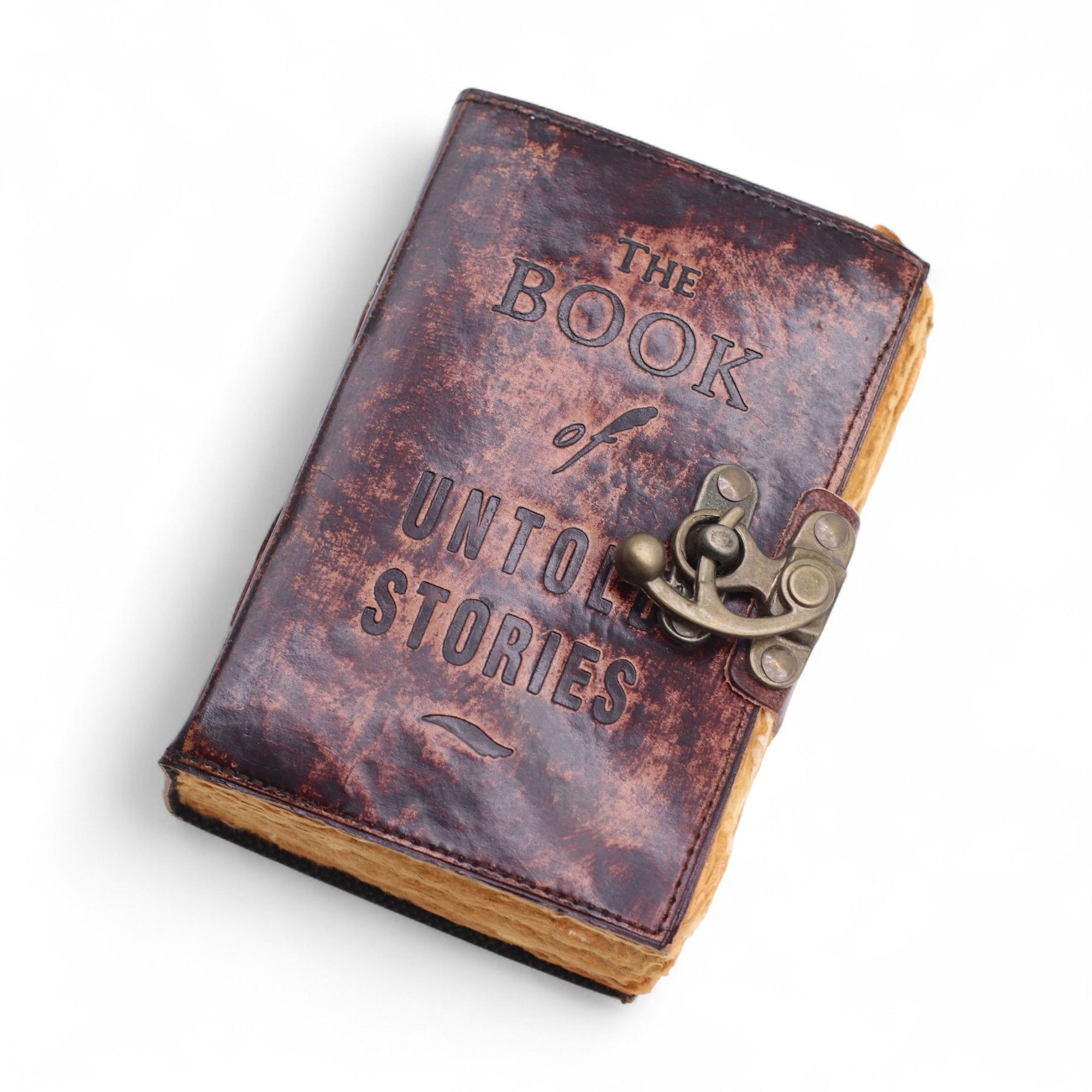 Fat Deckled Leather Notebook – The Book of Untold Stories – 15x10 cm - Image 6