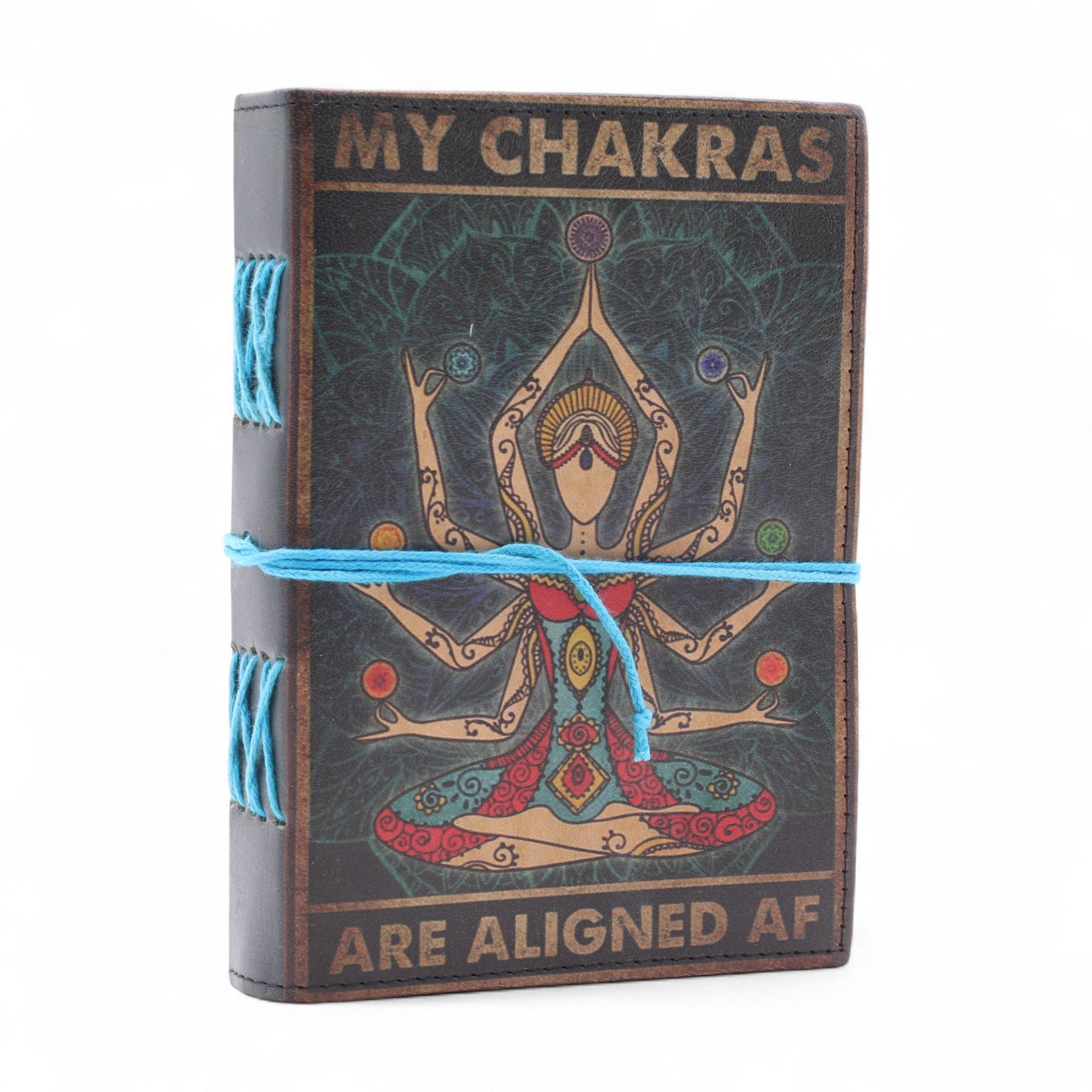 Leather Printed Notebook – My Chakras Are Aligned AF - 17.8×12.7 cm - Image 6