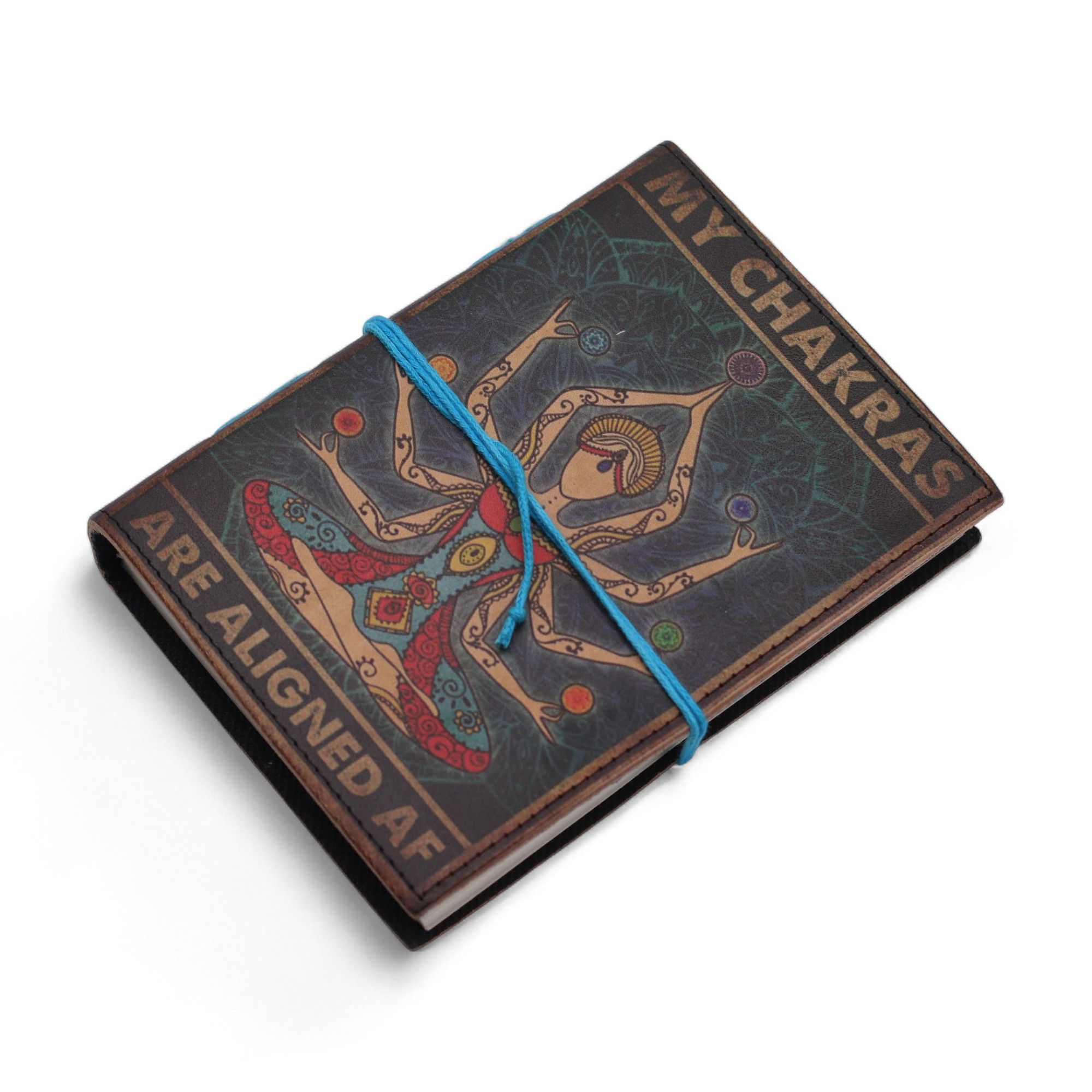 Leather Printed Notebook – My Chakras Are Aligned AF - 17.8×12.7 cm - Image 5