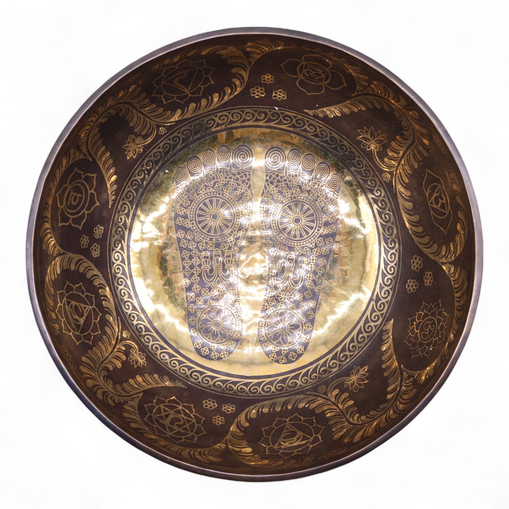 Engraved - Huge Vibrational Feet Standing Bowl - 50x20cm (10.7kg) - Image 3