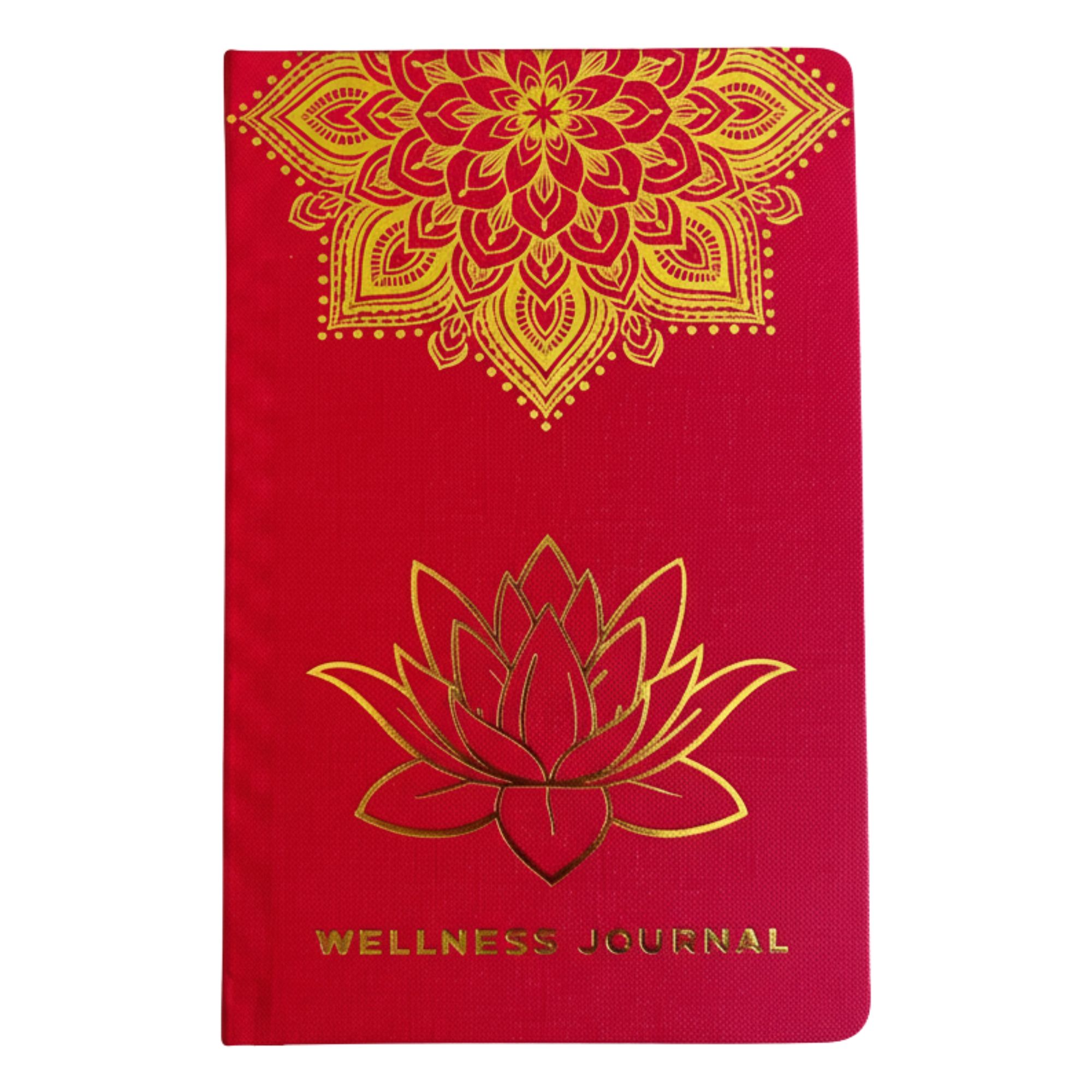 Red Wellness Journal - 120 pages - Golden Mandala and Lotus - Image 3
