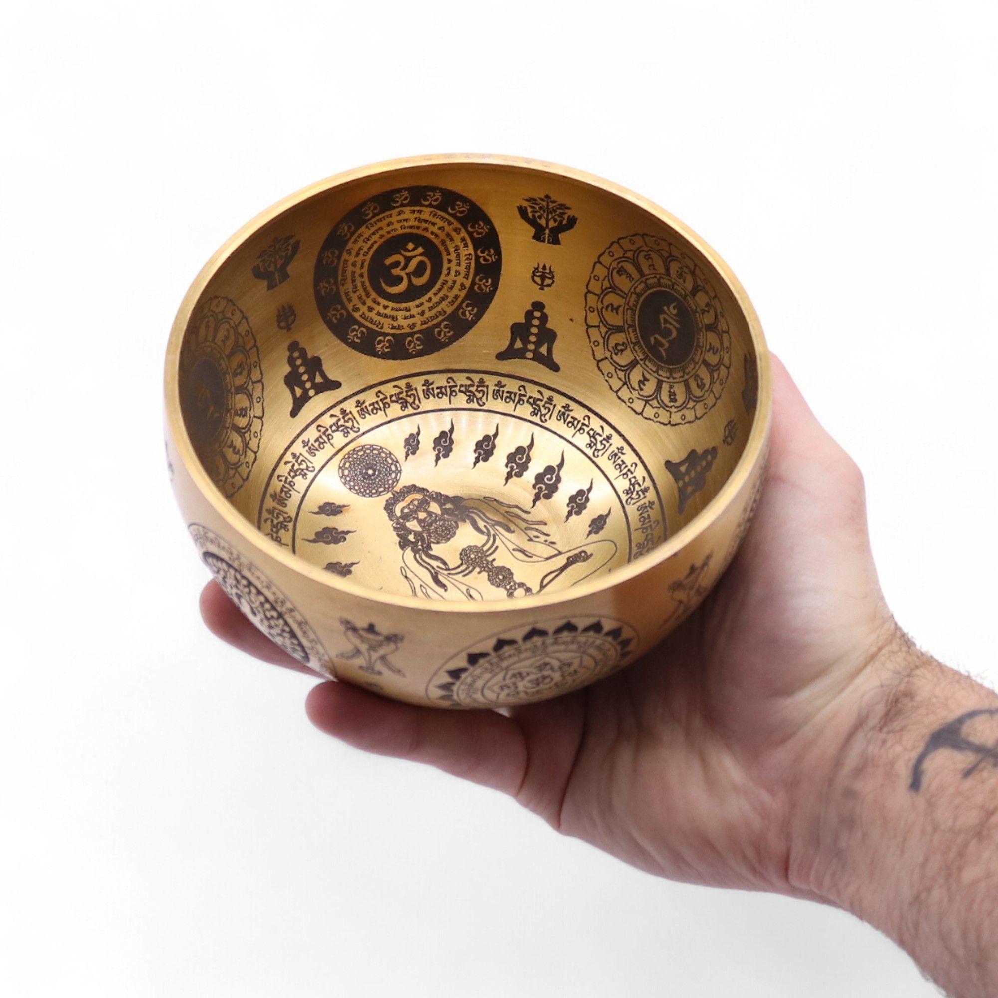 Pure Brass Etched Yogi - Set of 4 - Approx 3.85kg - Image 2