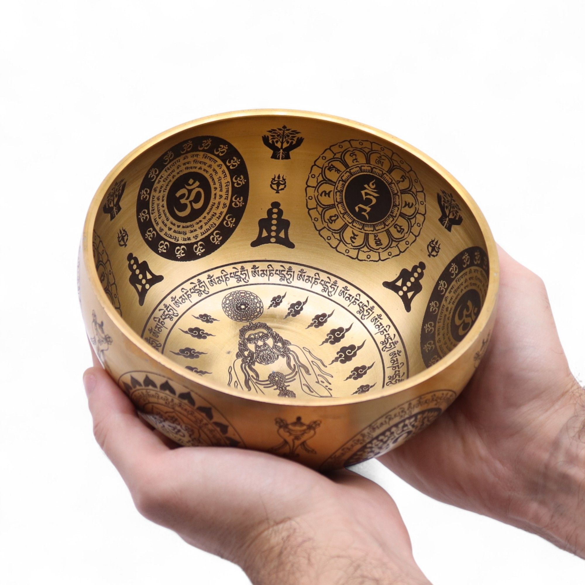 Pure Brass Etched Yogi - Set of 4 - Approx 3.85kg - Image 3