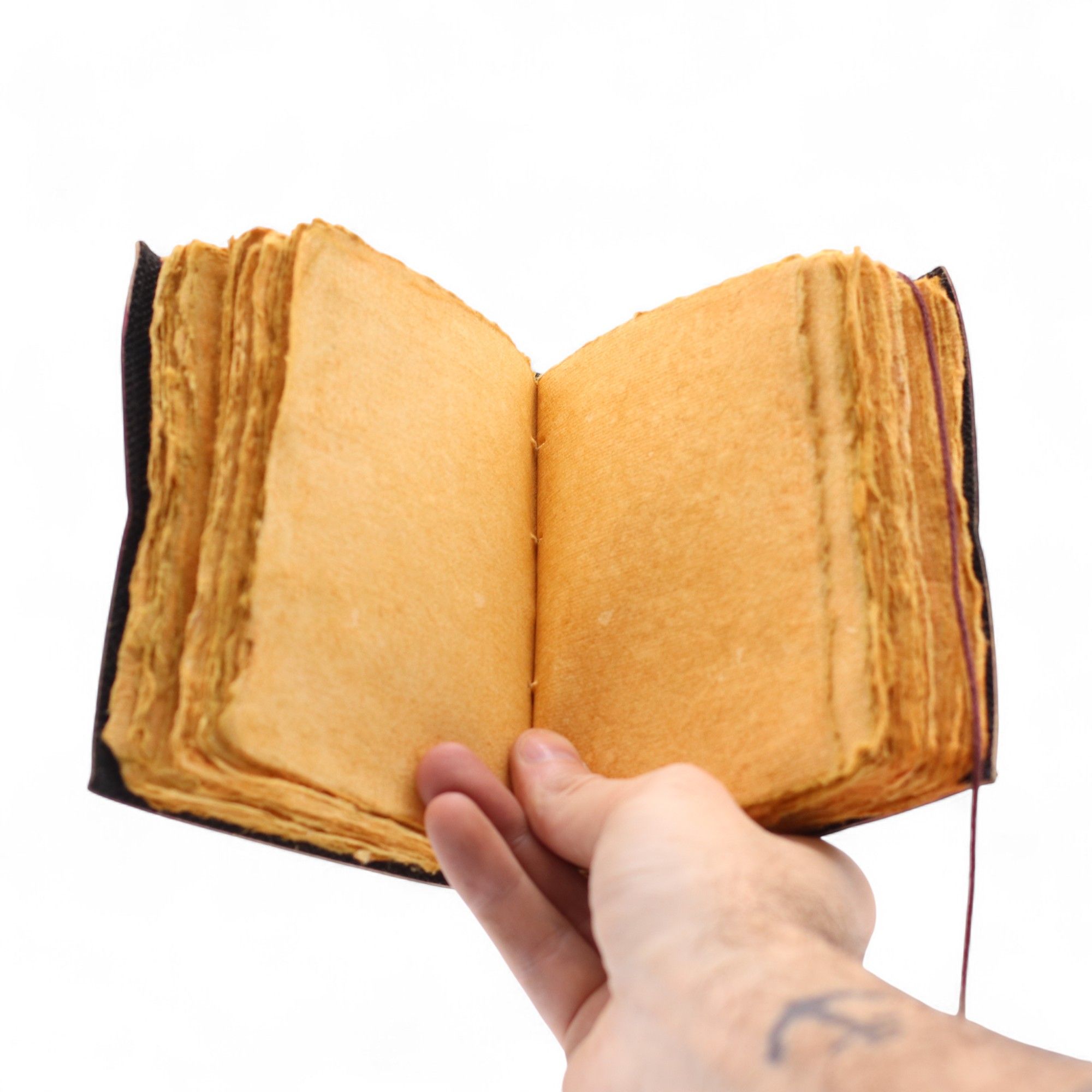 Fat Deckled Edge Leather Notebook – Every Day May Not Be Good (12.7 × 8.9 cm) - Image 4