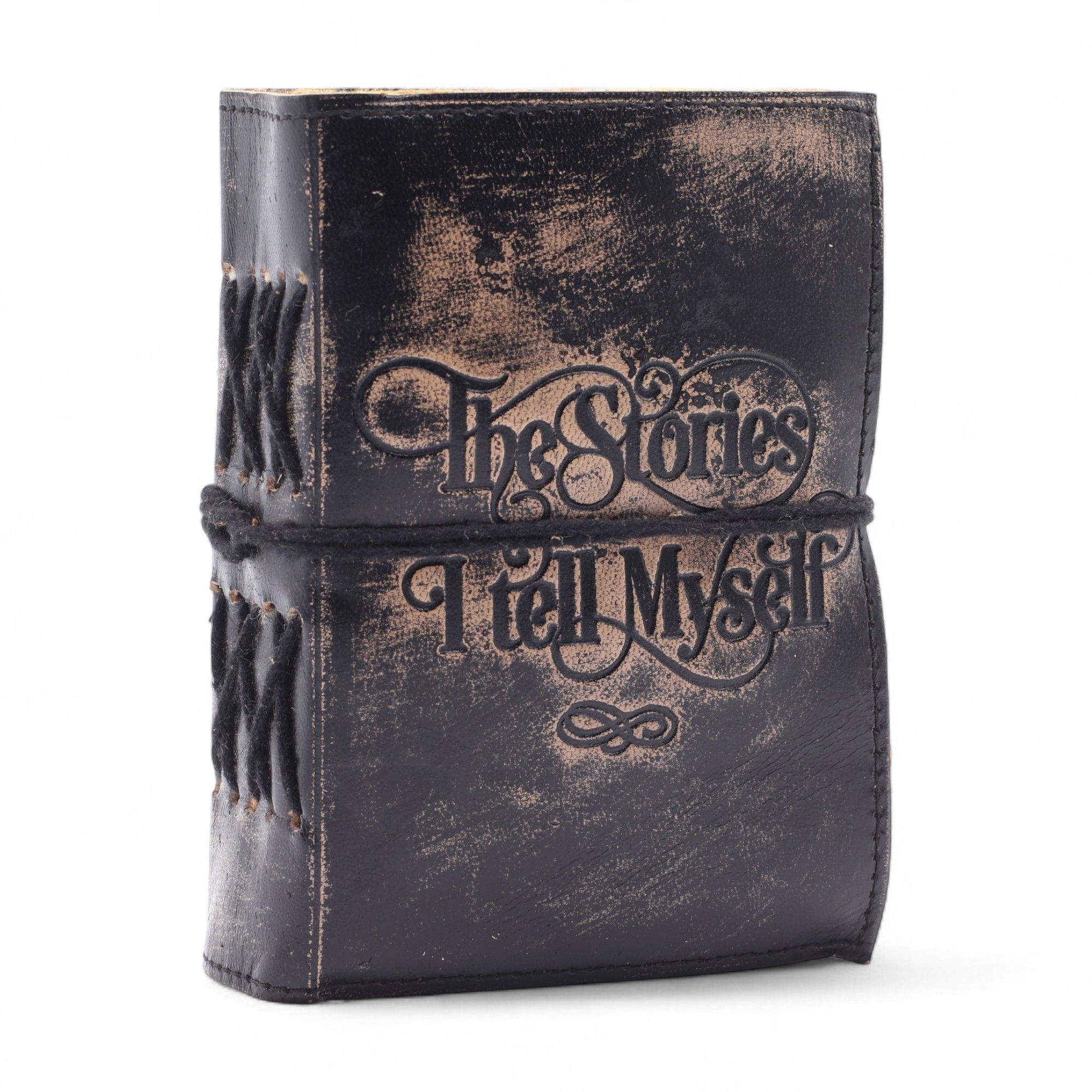 Fat Deckled Edge Leather Notebooks (5x3.5") - The Stories I Tell Myself - Image 2