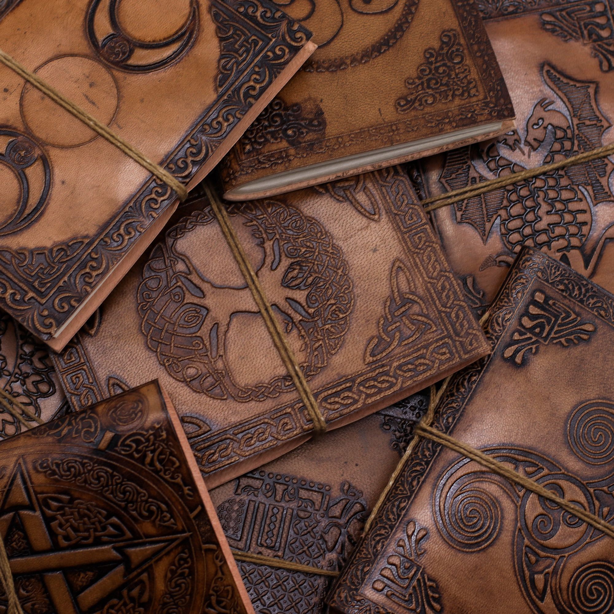 Assorted Esoteric Leather Notebooks - 15x11.5 cm - Image 2