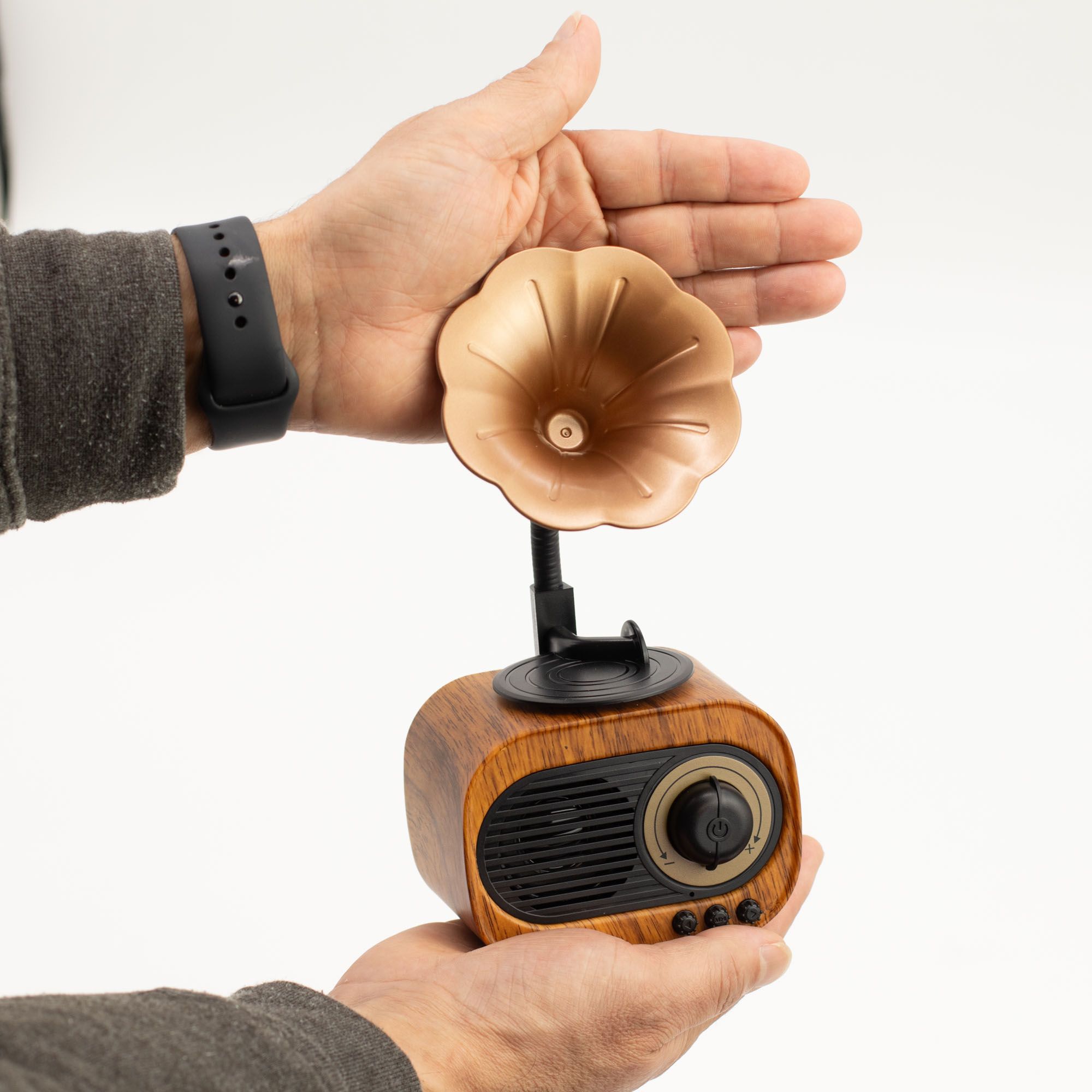 Retro Mini Gramophone Speaker - Bluetooth & FM Radio - 5 watt x 1 4 Retro Mini Gramophone Speaker - Bluetooth & FM Radio - 5 watt x 1 - Image 4