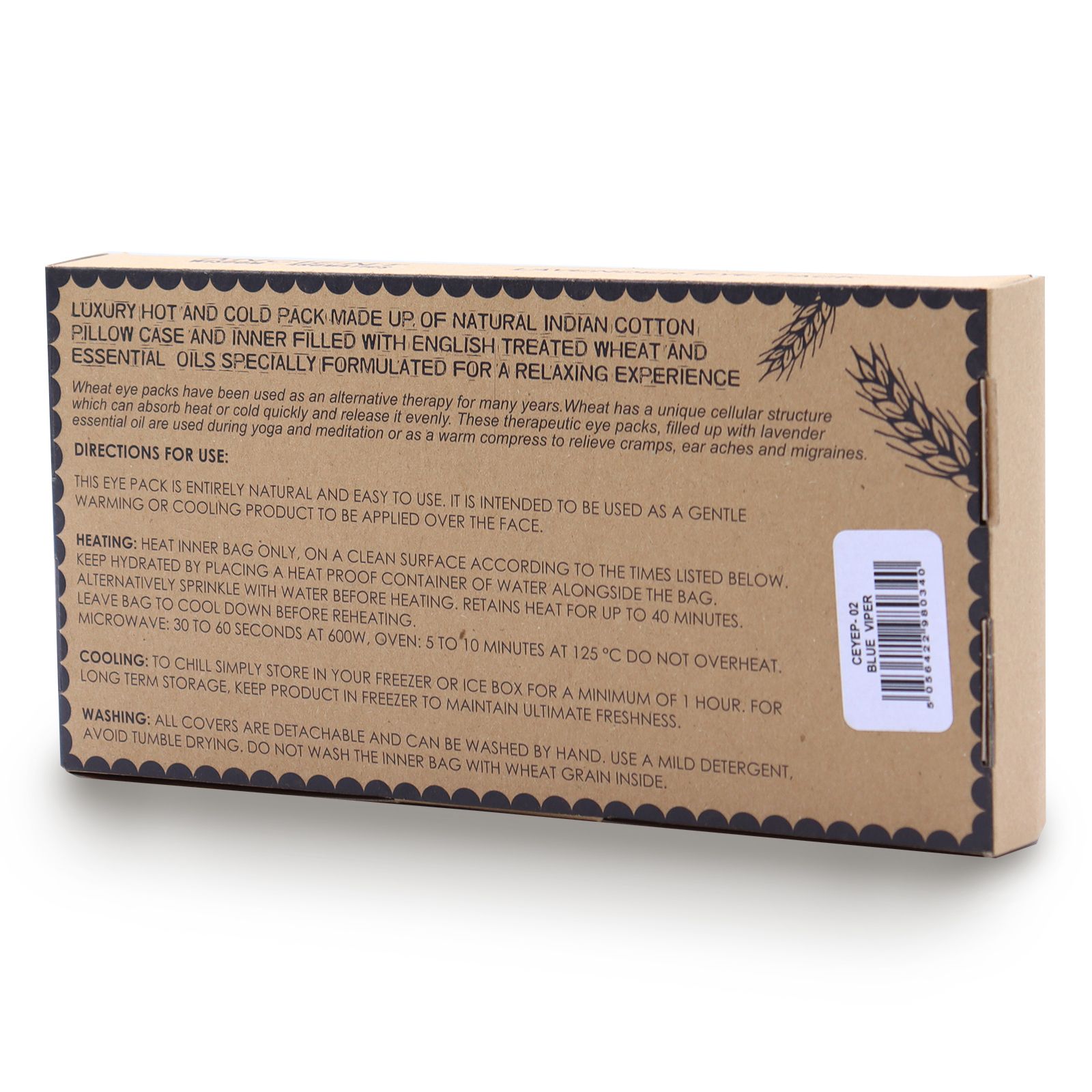 Lavender Natural Cotton and Juco Eye Pillow in Gift Box - Blue Viper 2 Lavender Natural Cotton and Juco Eye Pillow in Gift Box - Blue Viper - Image 2