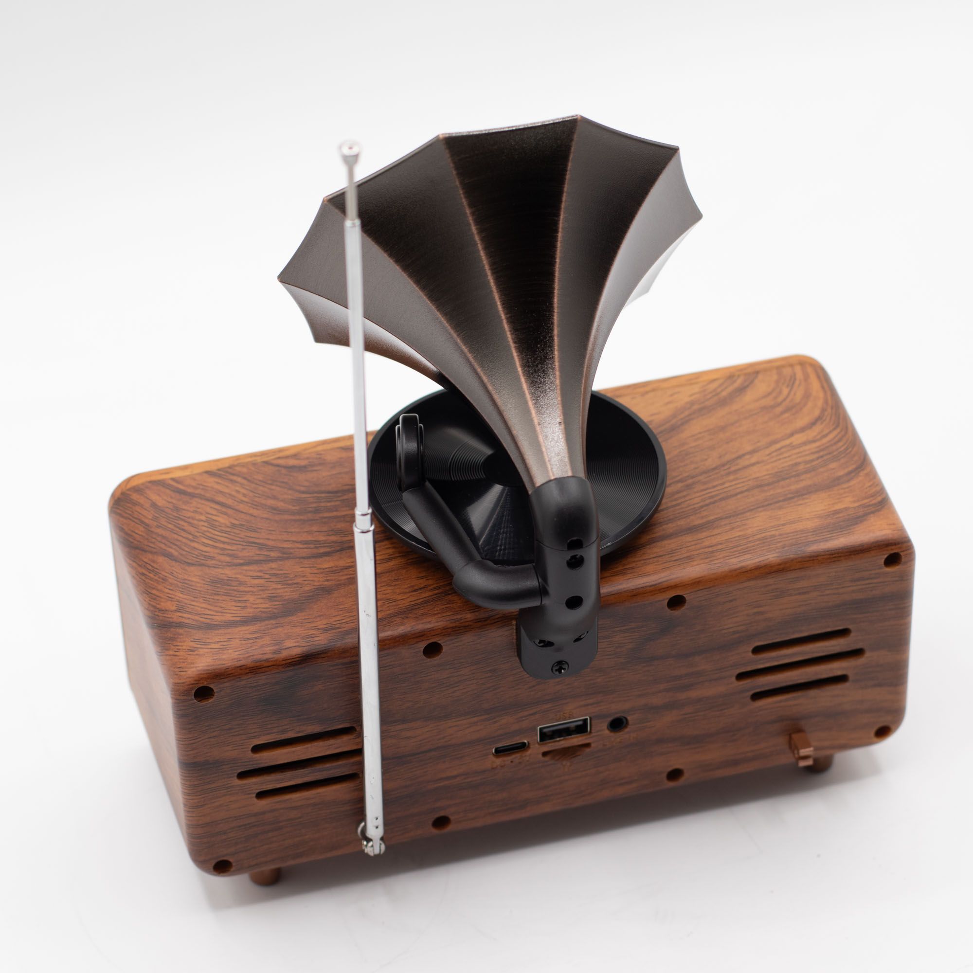 Retro Mini Double Gramophone Speaker - Bluetooth - 5.4 watt x 2 3 Retro Mini Double Gramophone Speaker - Bluetooth - 5.4 watt x 2 - Image 3