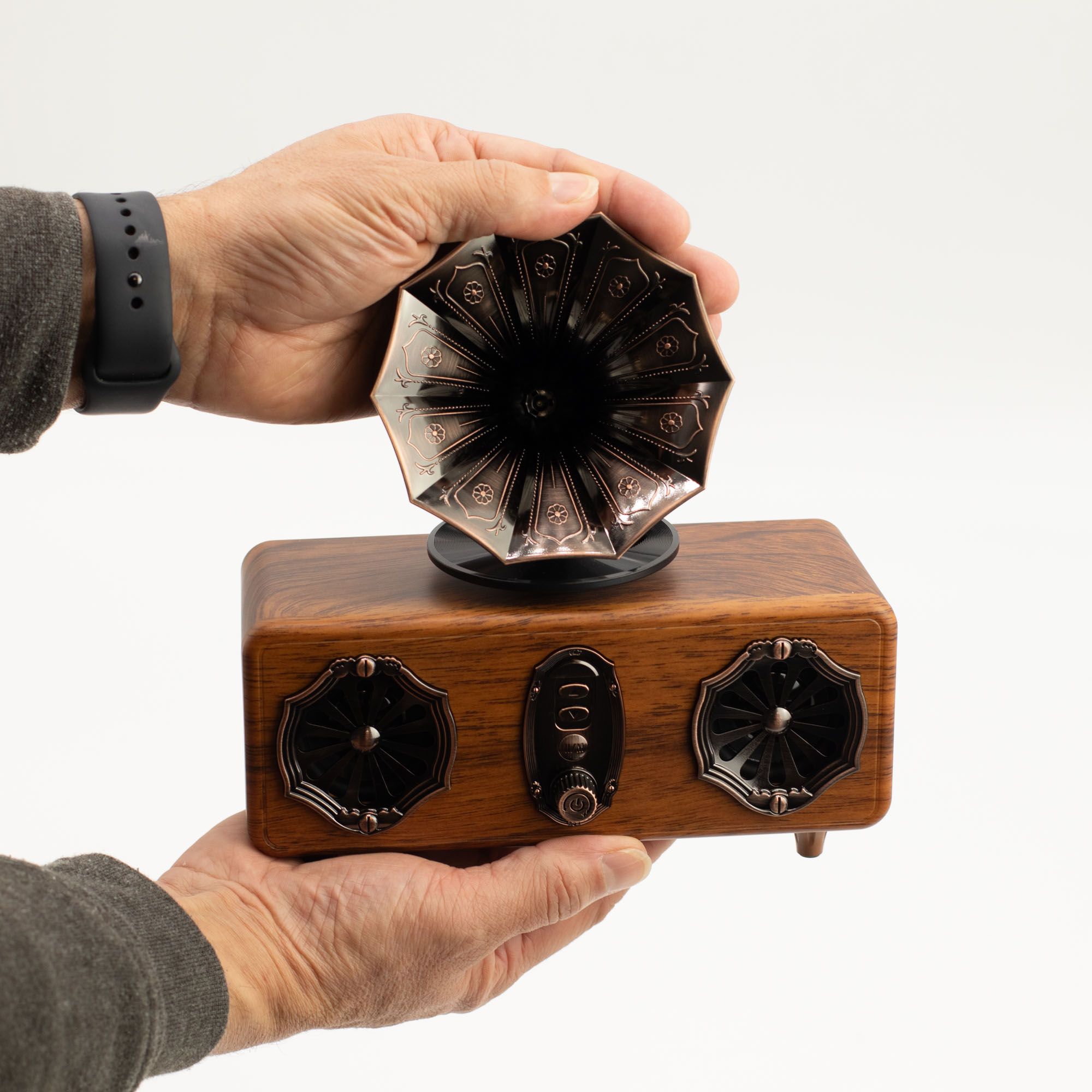 Retro Mini Double Gramophone Speaker - Bluetooth - 5.4 watt x 2 6 Retro Mini Double Gramophone Speaker - Bluetooth - 5.4 watt x 2 - Image 6