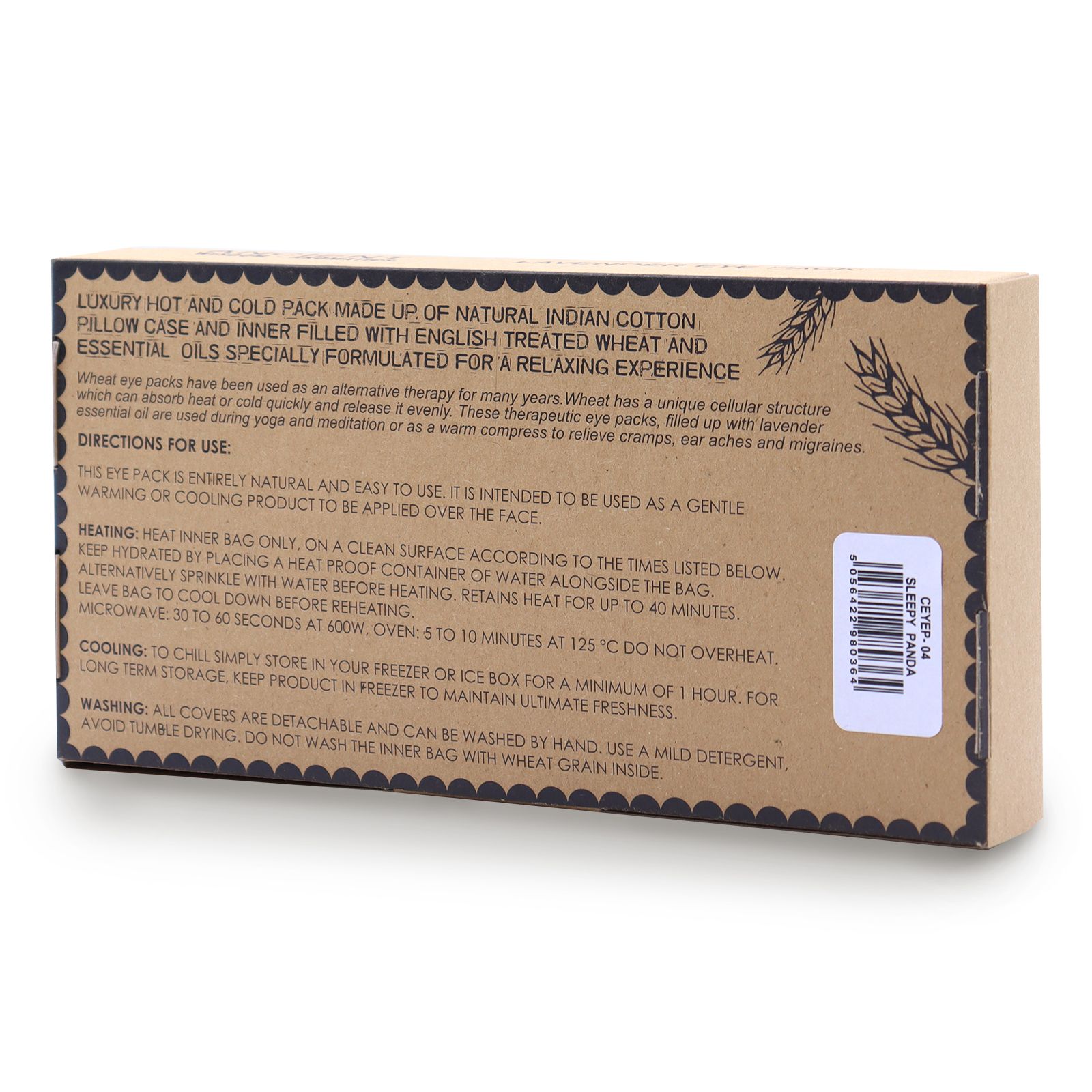 Lavender Natural Cotton and Juco Eye Pillow in Gift Box - Sleepy Panda 2 Lavender Natural Cotton and Juco Eye Pillow in Gift Box - Sleepy Panda - Image 2