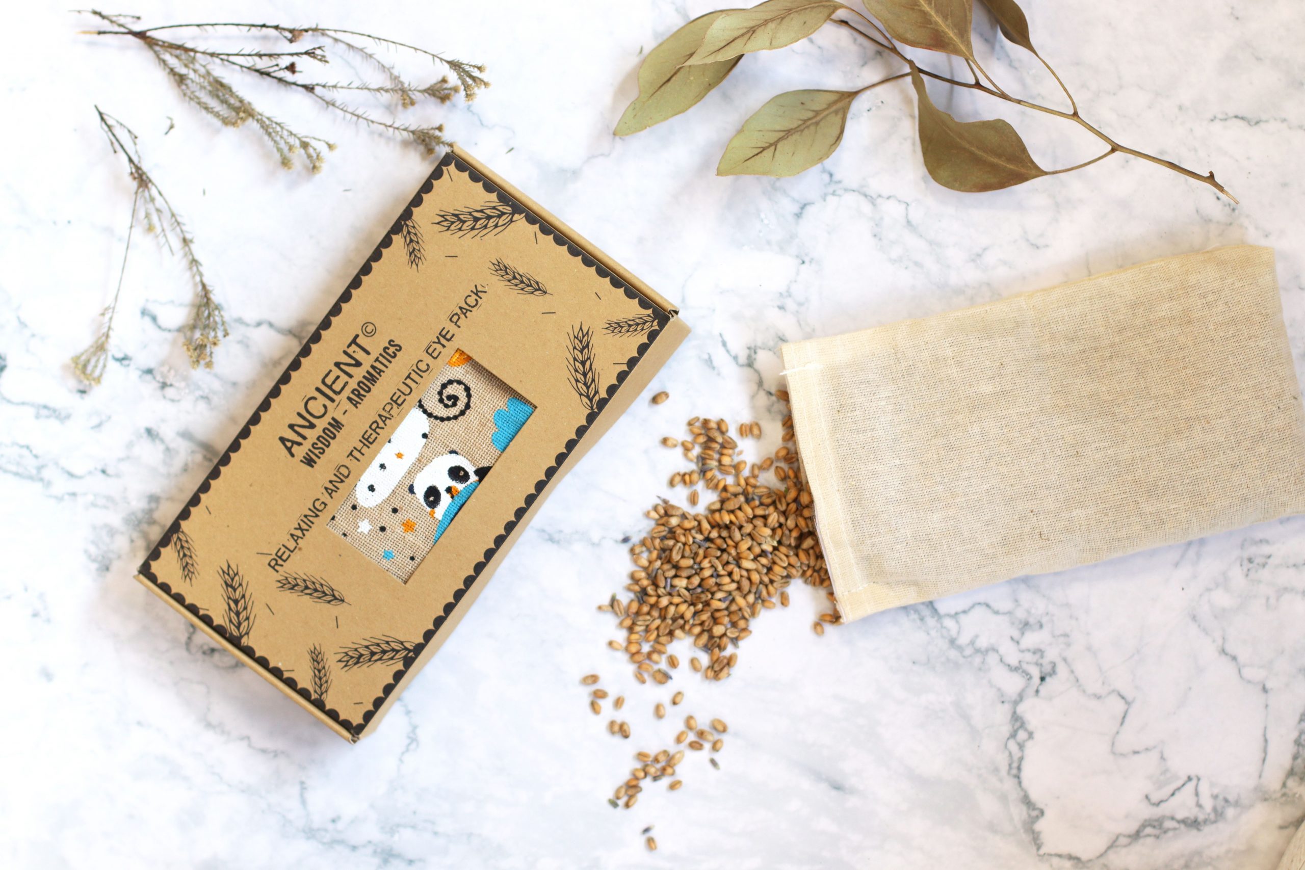 Lavender Natural Cotton and Juco Eye Pillow in Gift Box - Sleepy Panda 3 Lavender Natural Cotton and Juco Eye Pillow in Gift Box - Sleepy Panda - Image 3