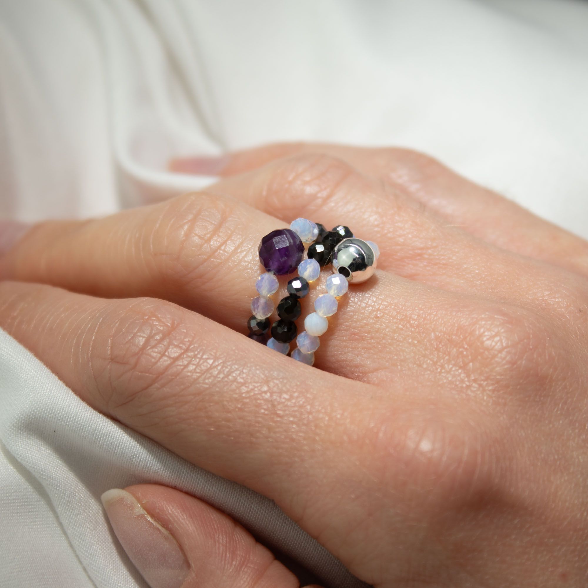 Nymph Spirit Gemstone Ring Set - Full Moon 2 Nymph Spirit Gemstone Ring Set - Full Moon - Image 2