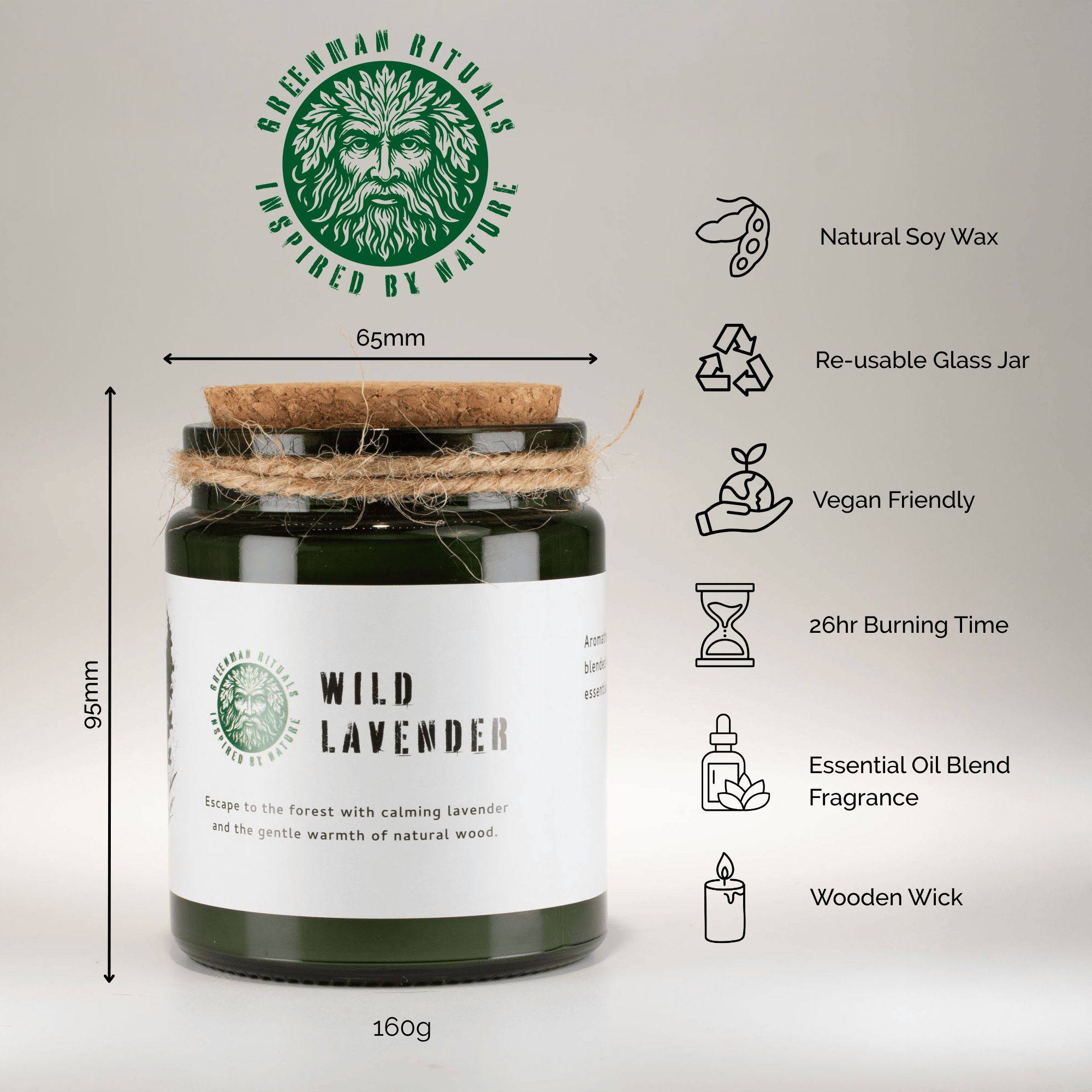 Greenman Woodwick Soy Candle - Leaves & Linen 6 Greenman Woodwick Soy Candle - Leaves & Linen - Image 6