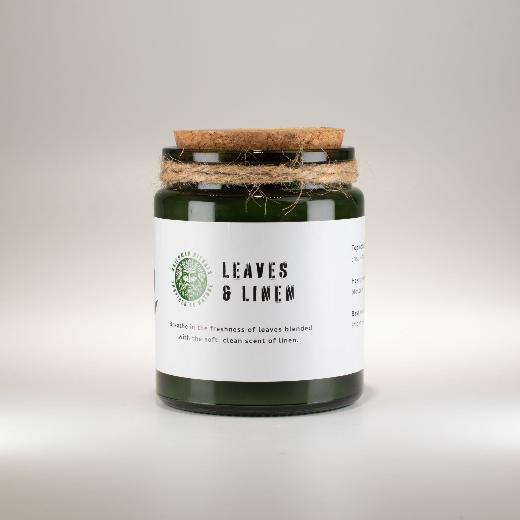 Greenman Woodwick Soy Candle - Leaves & Linen 3 Greenman Woodwick Soy Candle - Leaves & Linen - Image 3