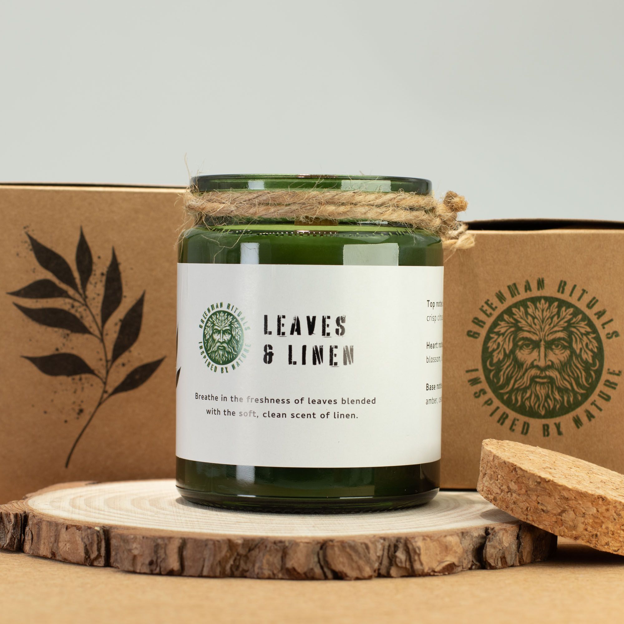 Greenman Woodwick Soy Candle - Leaves & Linen 5 Greenman Woodwick Soy Candle - Leaves & Linen - Image 5