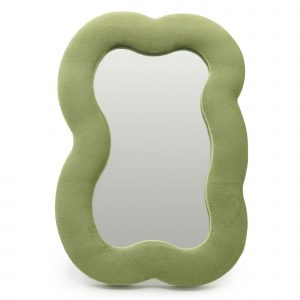 Soft Squiggly Mirror - Large Cloud - Moss Green (33.4x23.5x2.3cm)
