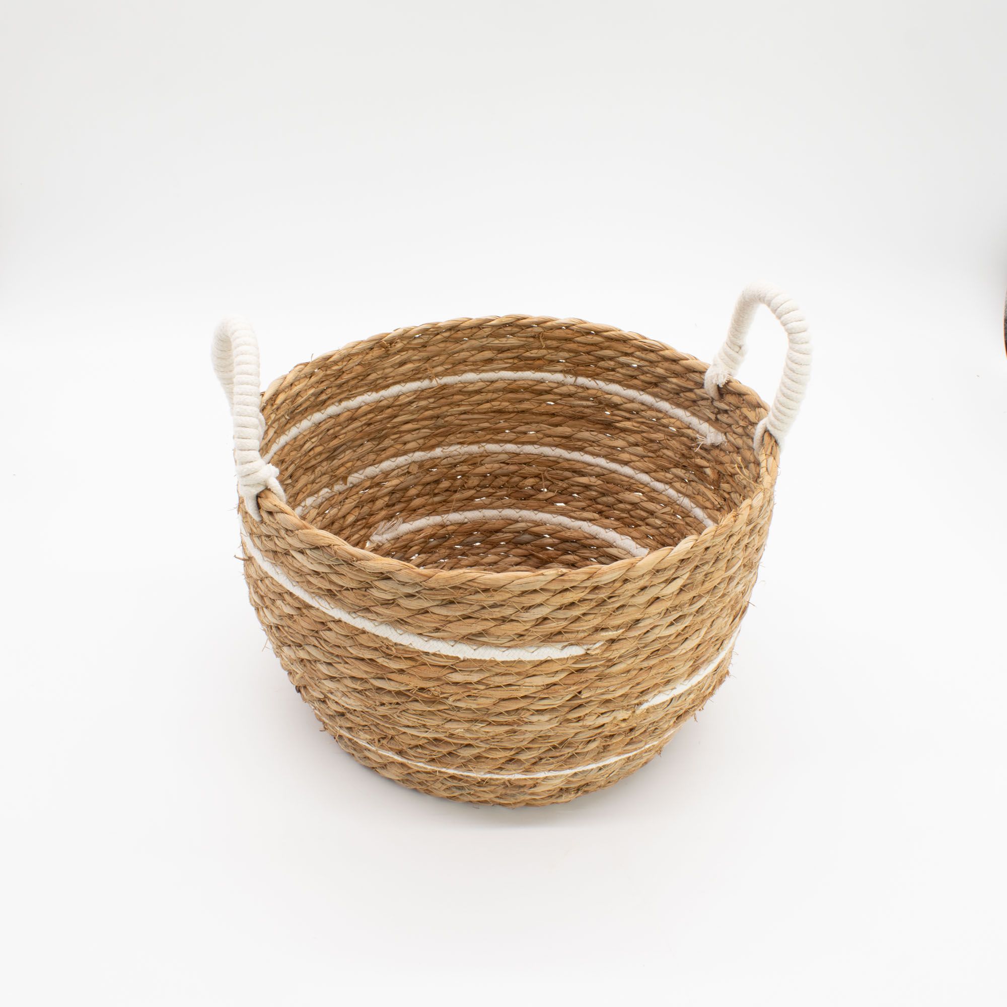 Cotton & Seagrass Large Baskets – Natural Stripes – Set of 3 4 Cotton & Seagrass Large Baskets – Natural Stripes – Set of 3 - Image 4