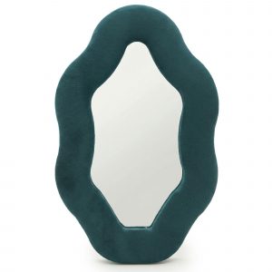 Soft Squiggly Mirror – Oval Pebble – Royal Teal (20.5x32.5x2.3cm)