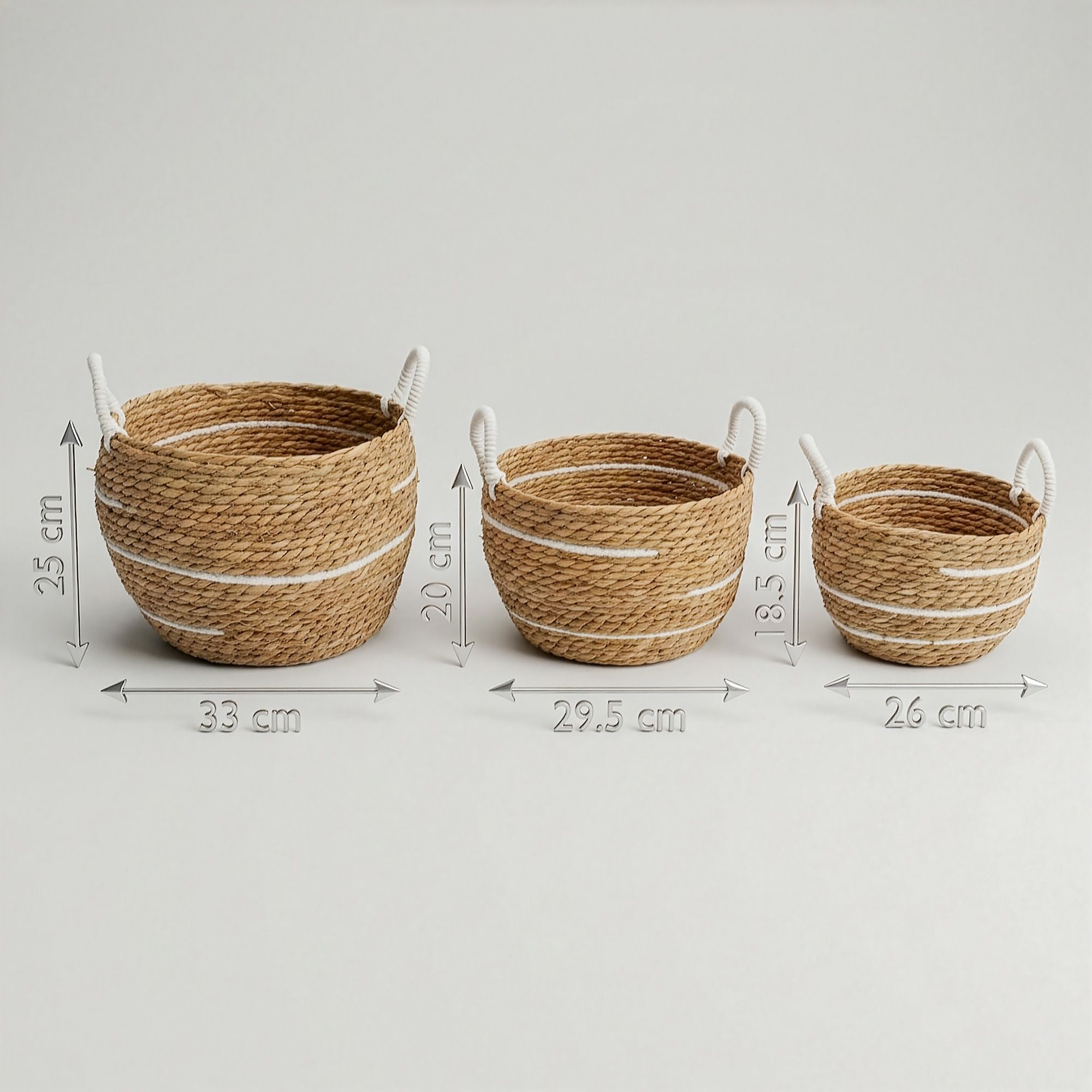 Cotton & Seagrass Large Baskets – Natural Stripes – Set of 3 9 Cotton & Seagrass Large Baskets – Natural Stripes – Set of 3 - Image 9