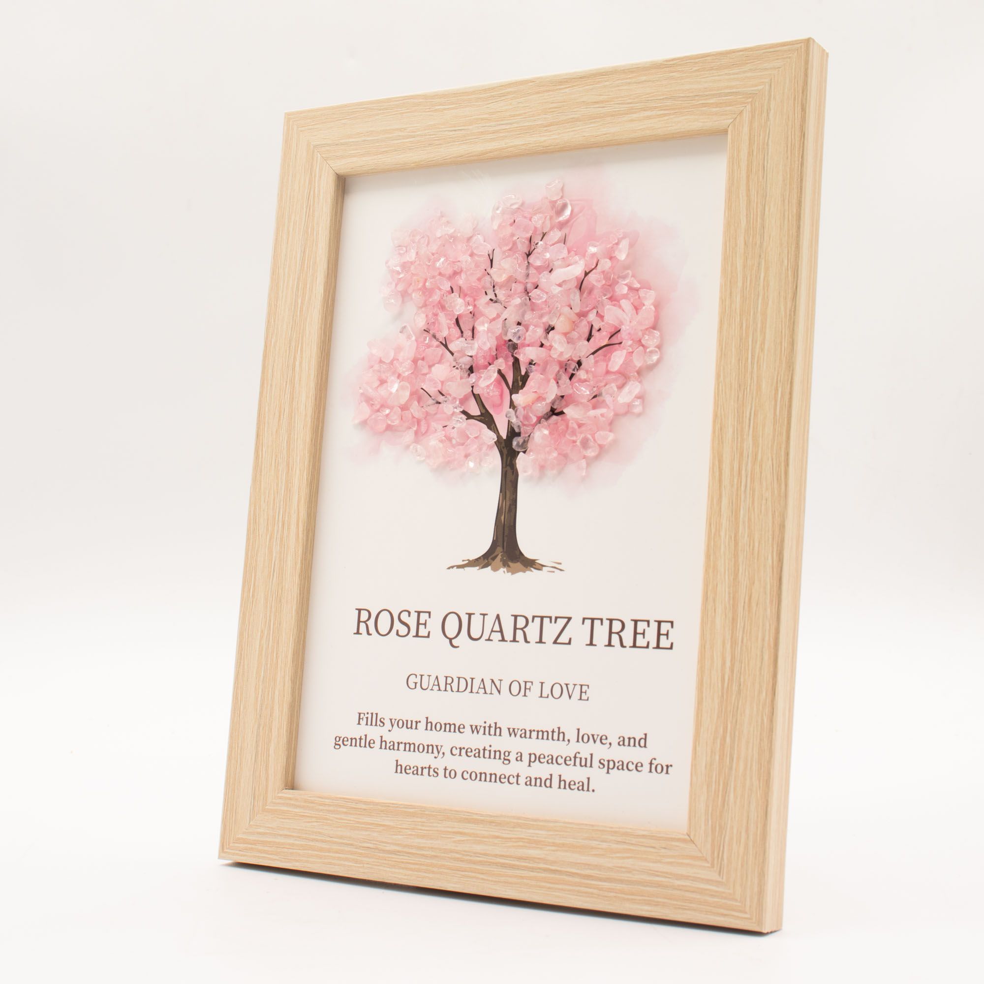 Gemstone Picture - Tree of Life - Rose Quartz (20x14.7x1cm) 4 Gemstone Picture - Tree of Life - Rose Quartz (20x14.7x1cm) - Image 4