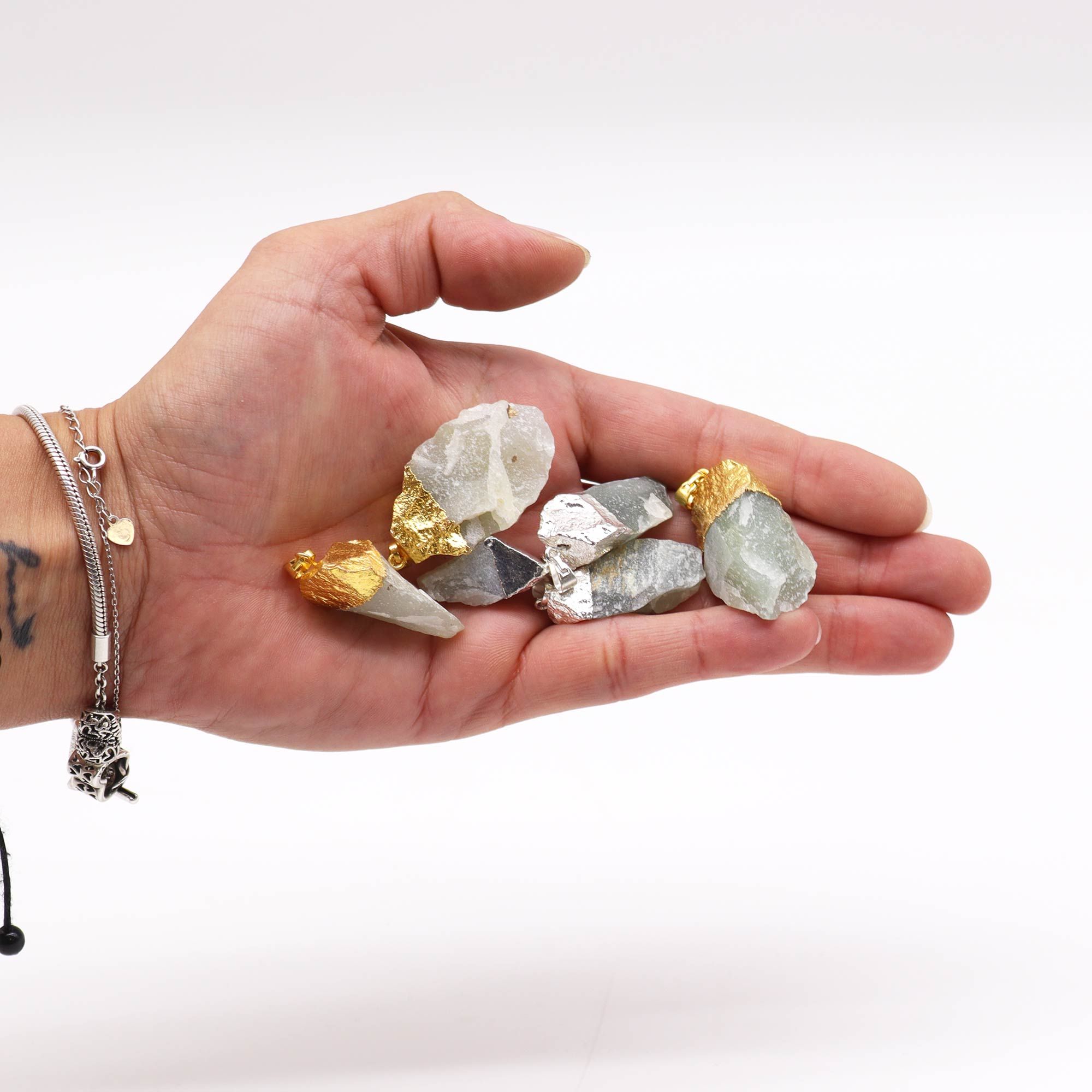 Gemstone Indian Sodalite & Silver Plated Pendants (6 assorted) 2 Gemstone Indian Sodalite & Silver Plated Pendants (6 assorted) - Image 2