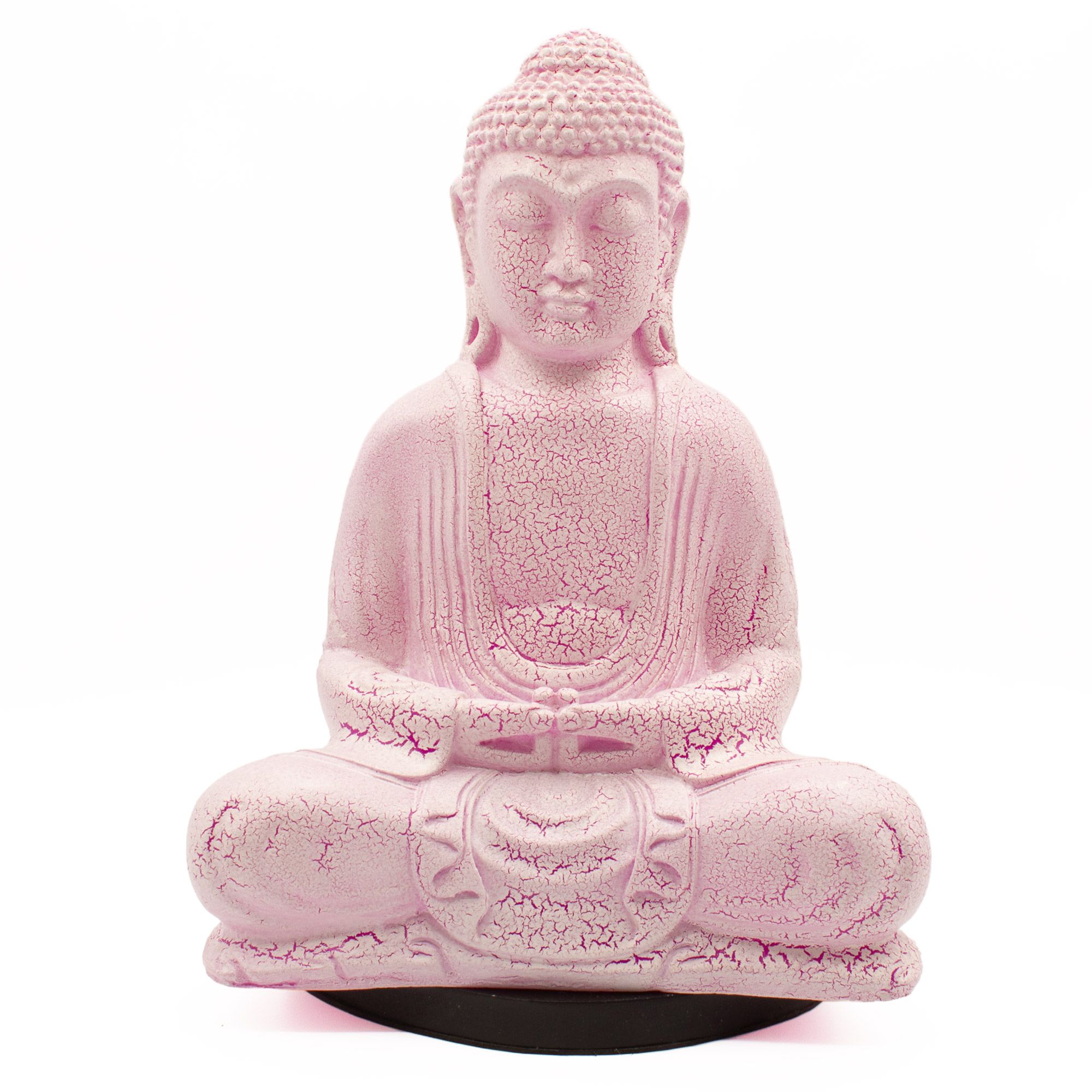 Meditation Buddha Lamp Cherry Crackle - Oval Stand 2 Meditation Buddha Lamp Cherry Crackle - Oval Stand - Image 2