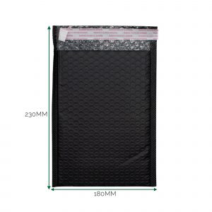 Black Poly Bubble Envelope (180x230+40mm)