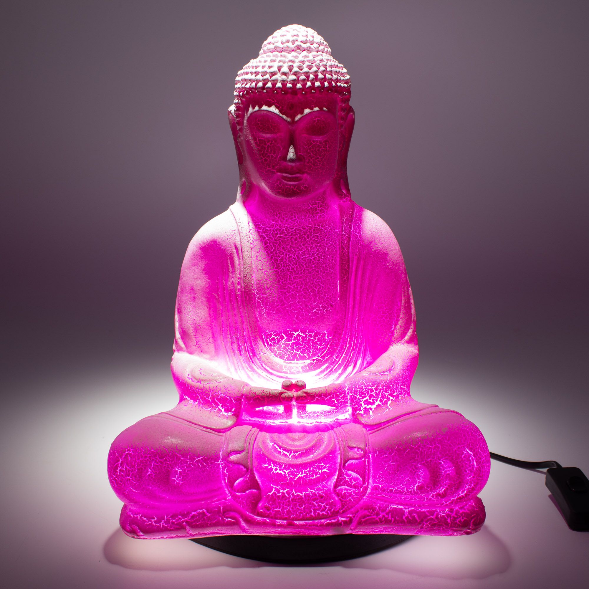 Meditation Buddha Lamp Cherry Crackle - Oval Stand 4 Meditation Buddha Lamp Cherry Crackle - Oval Stand - Image 4