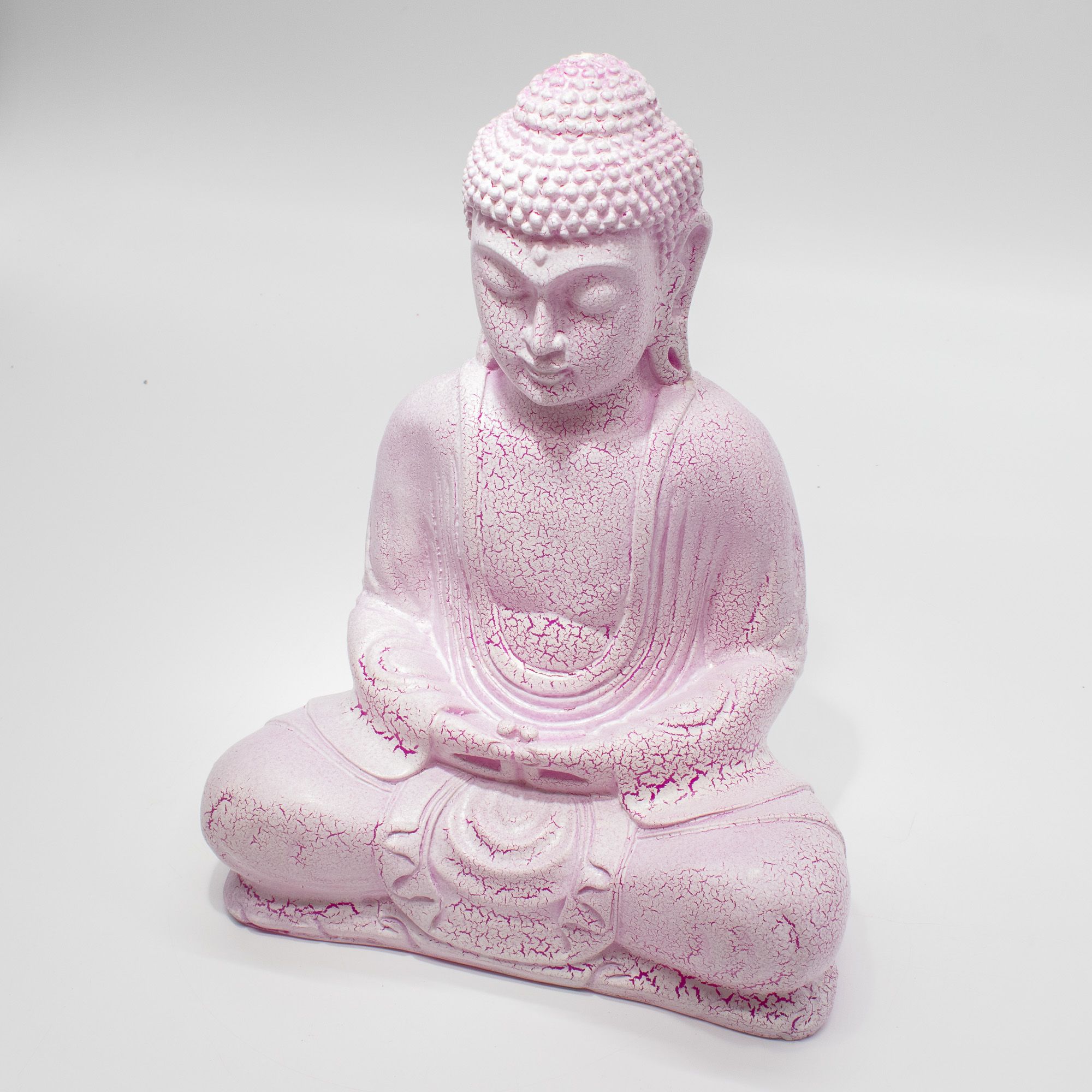 Meditation Buddha Lamp Cherry Crackle - Oval Stand 5 Meditation Buddha Lamp Cherry Crackle - Oval Stand - Image 5