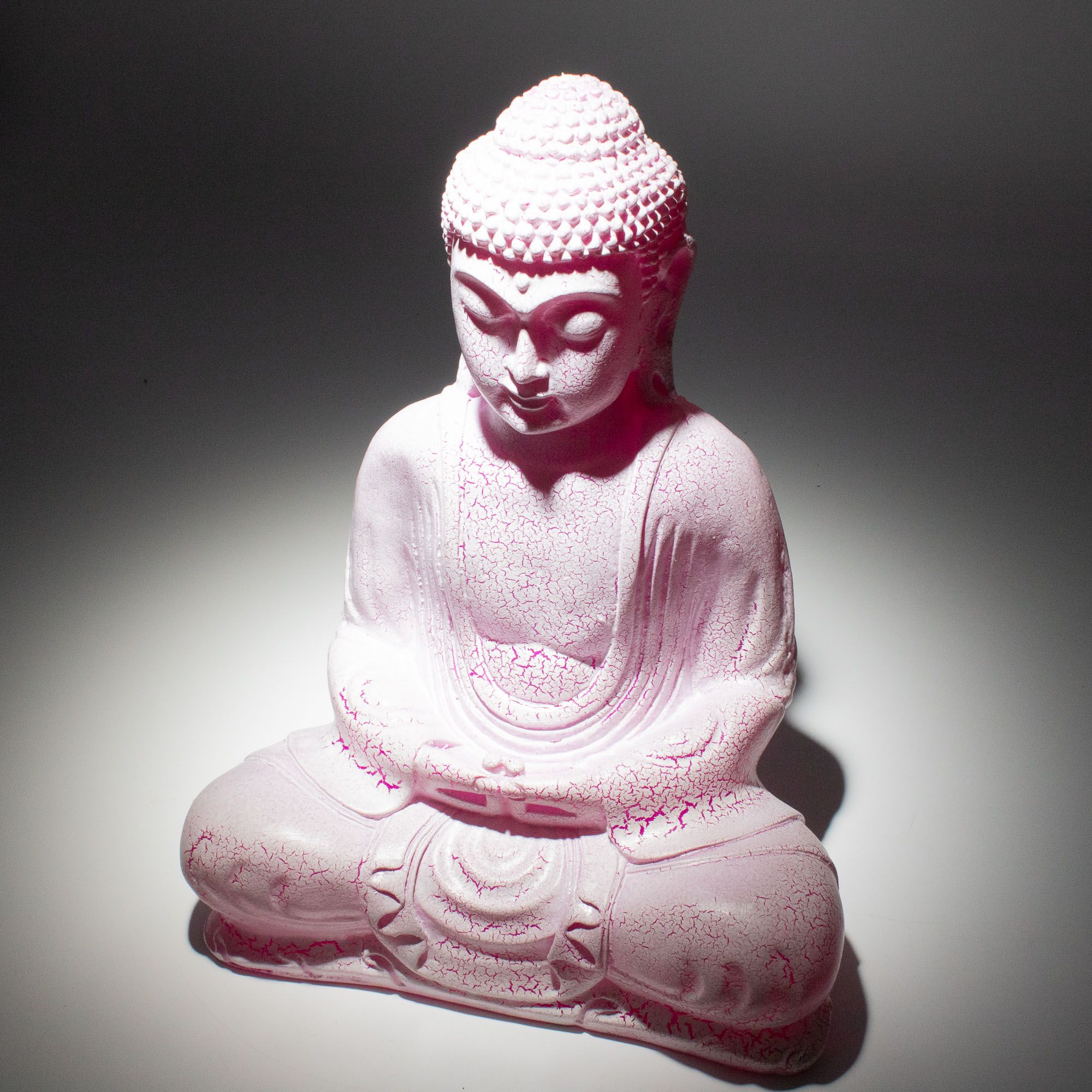 Meditation Buddha Lamp Cherry Crackle - Oval Stand 6 Meditation Buddha Lamp Cherry Crackle - Oval Stand - Image 6