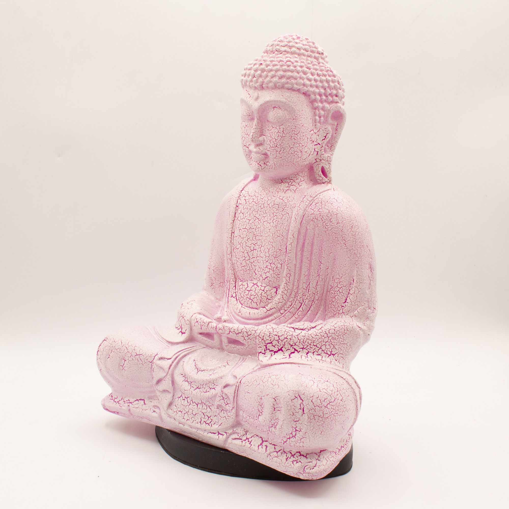 Meditation Buddha Lamp Cherry Crackle - Oval Stand 7 Meditation Buddha Lamp Cherry Crackle - Oval Stand - Image 7