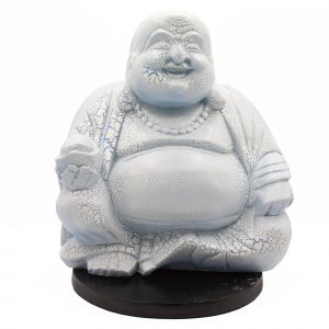 Laughing Buddha Lamp Sky Blue - Round Stand