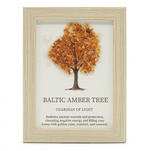 Gemstone Picture - Tree of Life - Baltic Amber (20x14.7x1cm)