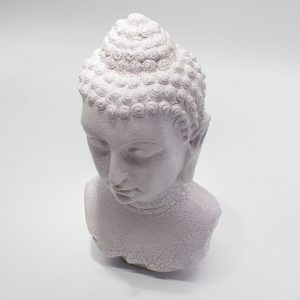 Buddha Bust Lamp Lavender Crackle - Oval Stand