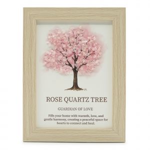Gemstone Picture - Tree of Life - Rose Quartz (20x14.7x1cm)