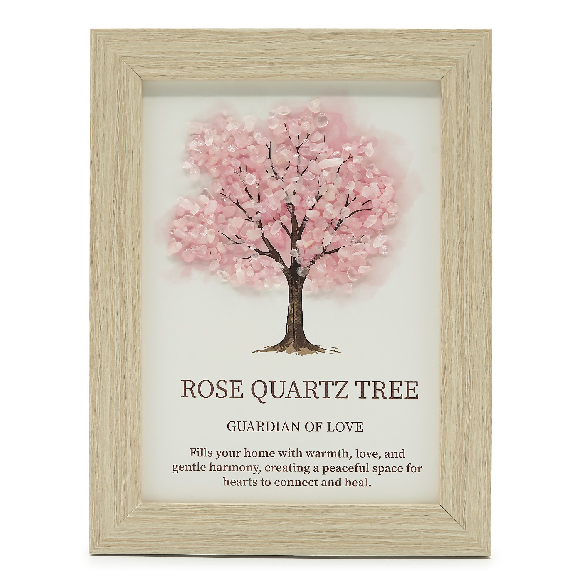 Gemstone Picture - Tree of Life - Rose Quartz (20x14.7x1cm) 1 Gemstone Picture - Tree of Life - Rose Quartz (20x14.7x1cm)