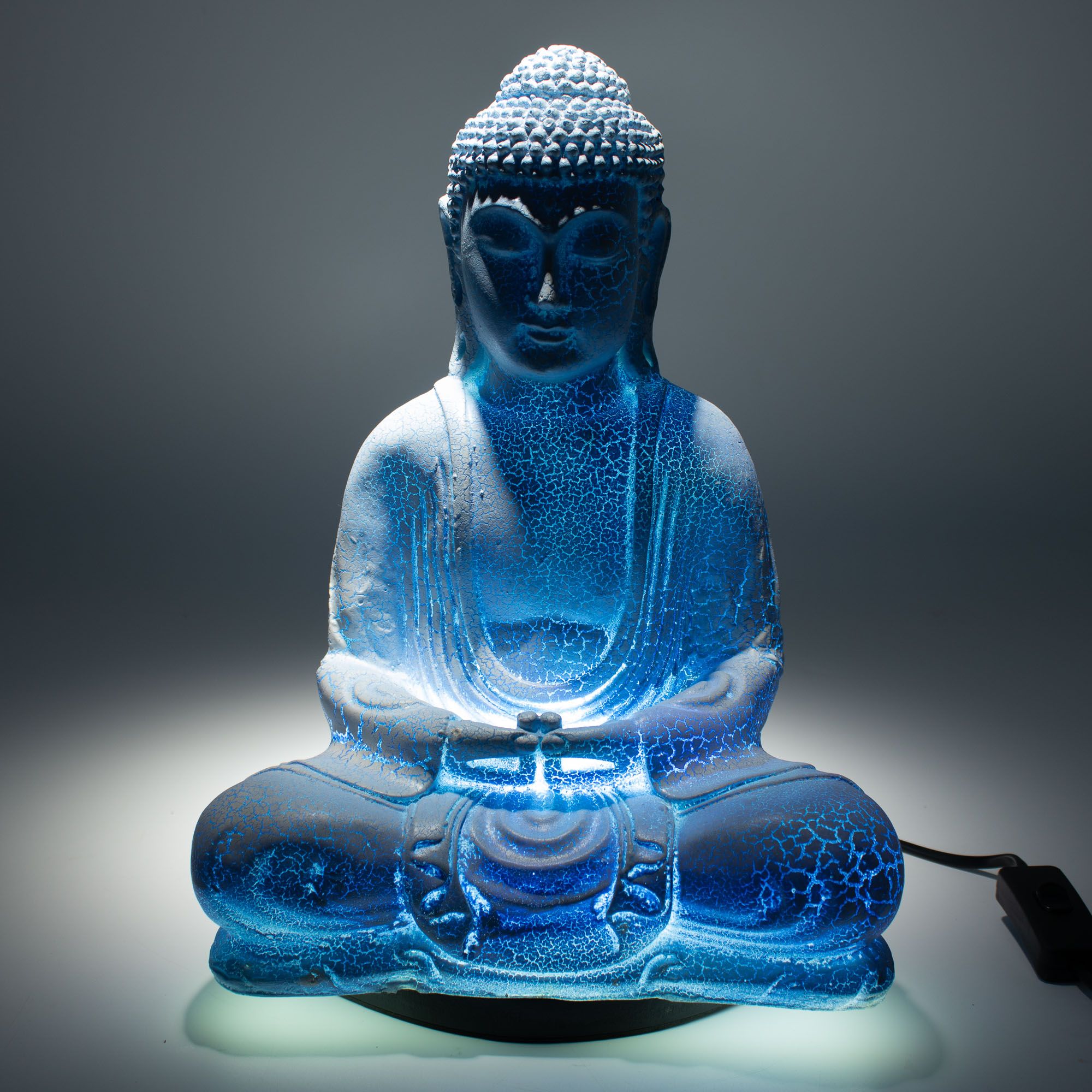 Meditation Buddha Lamp Sky Blue - Oval Stand 4 Meditation Buddha Lamp Sky Blue - Oval Stand - Image 4