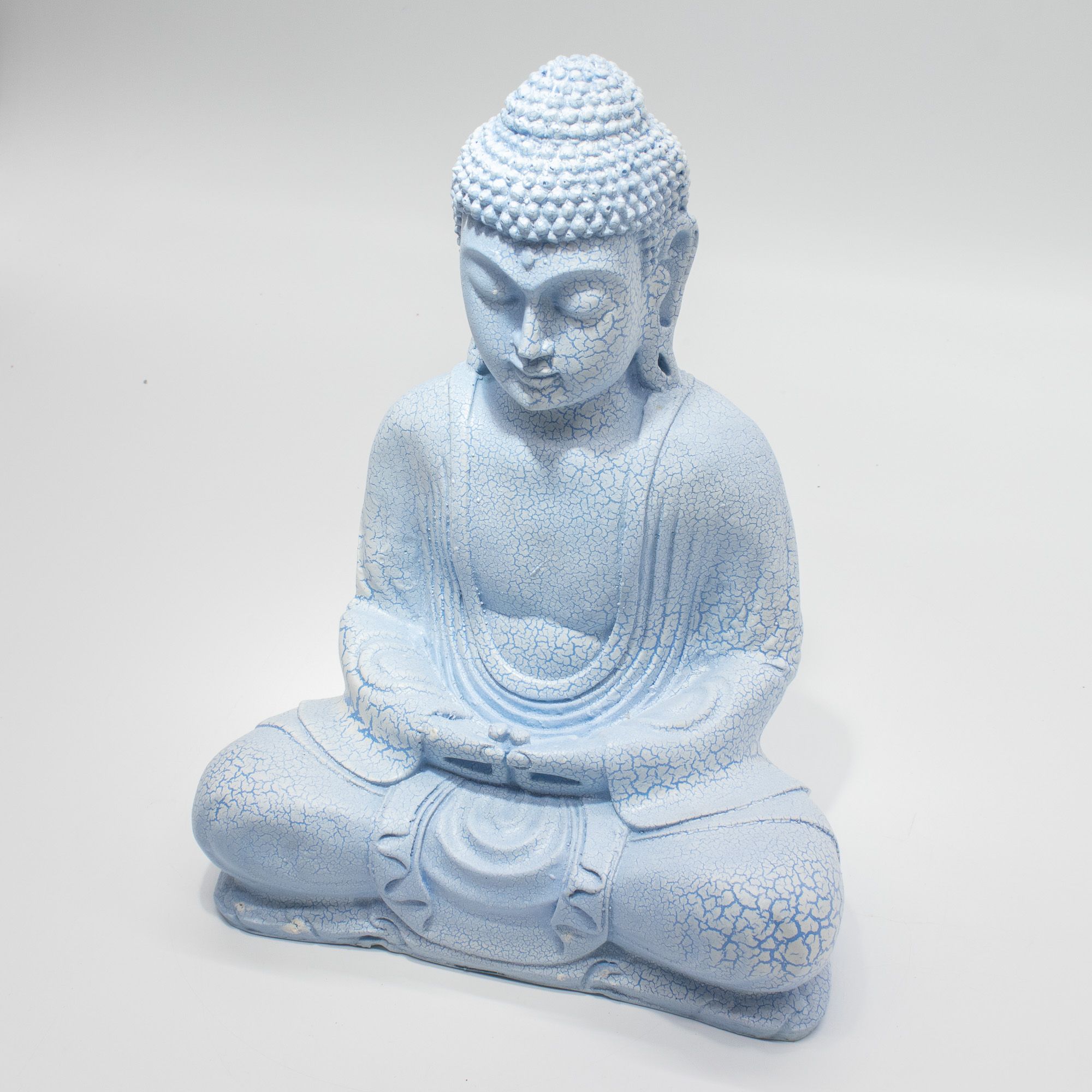 Meditation Buddha Lamp Sky Blue - Oval Stand 1 Meditation Buddha Lamp Sky Blue - Oval Stand