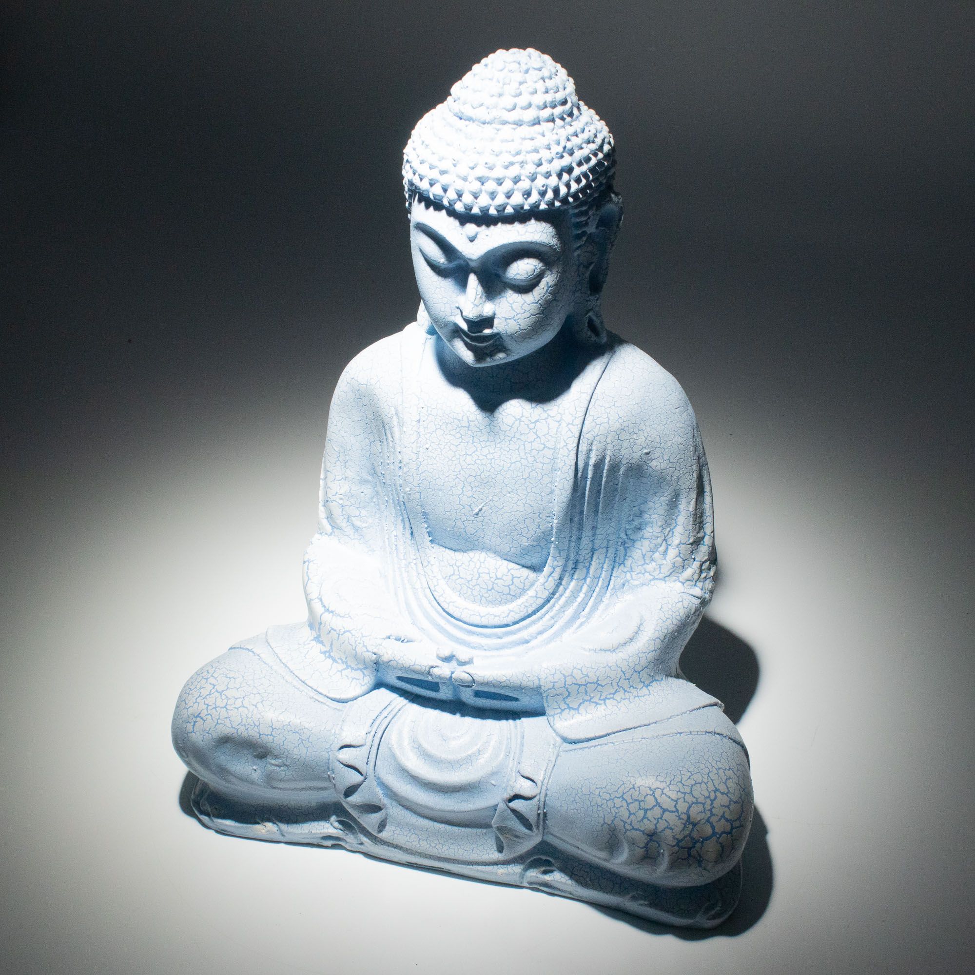 Meditation Buddha Lamp Sky Blue - Oval Stand 5 Meditation Buddha Lamp Sky Blue - Oval Stand - Image 5
